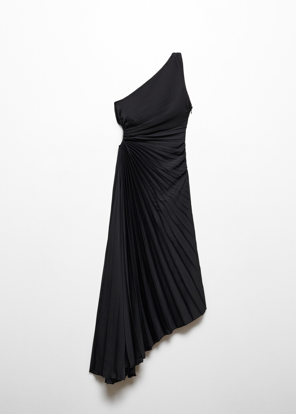 Asymmetrical pleated dress - Women | MANGO OUTLET USA