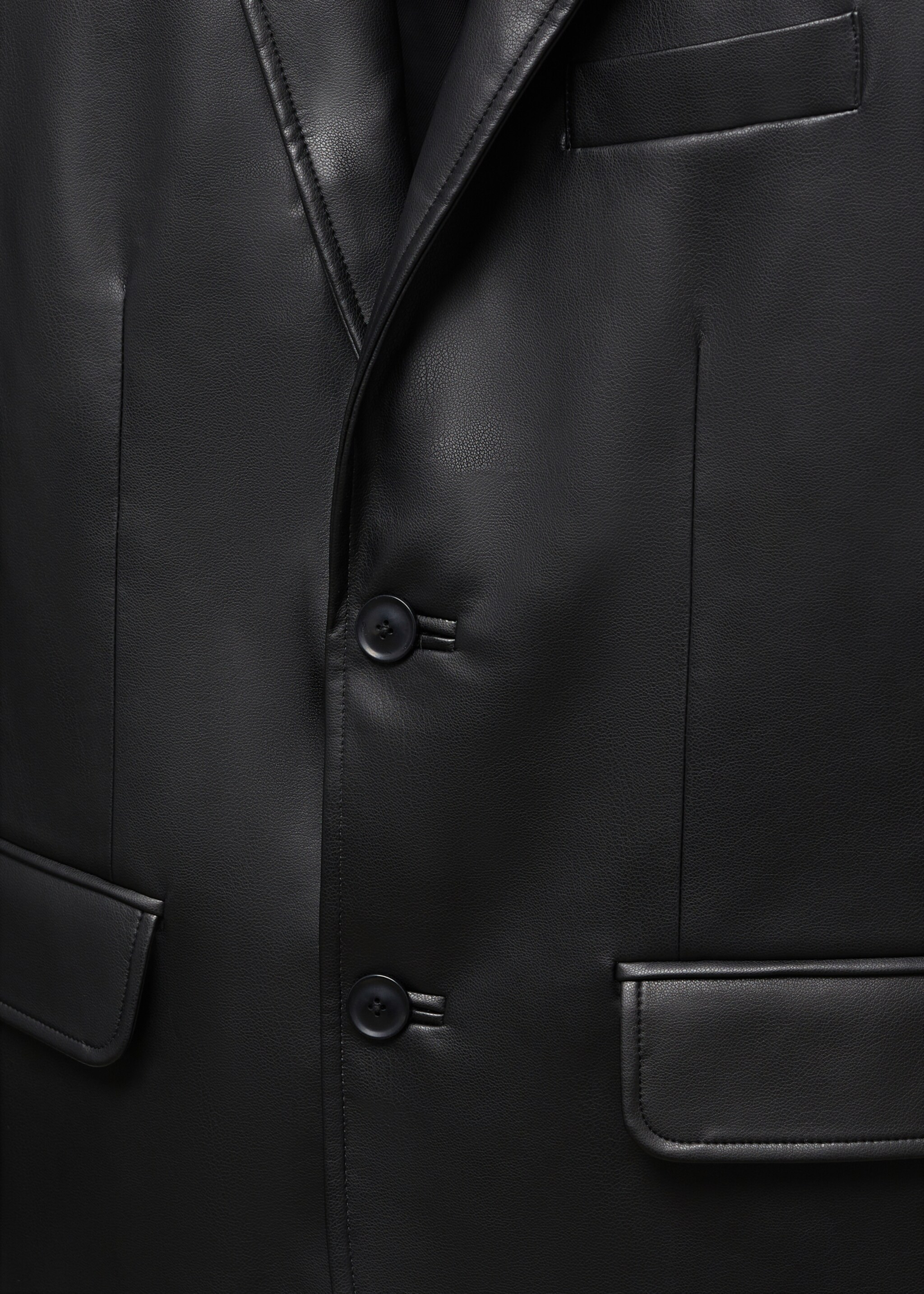 Faux-leather jacket - Details of the article 8, Black. Ref: 57049404-00.