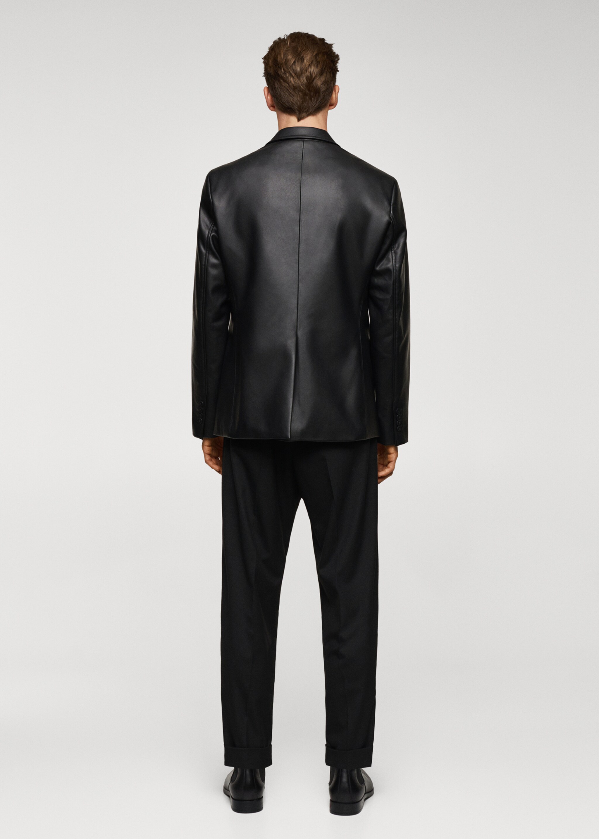 Faux-leather jacket - Reverse of the article, Black. Ref: 57049404-00.