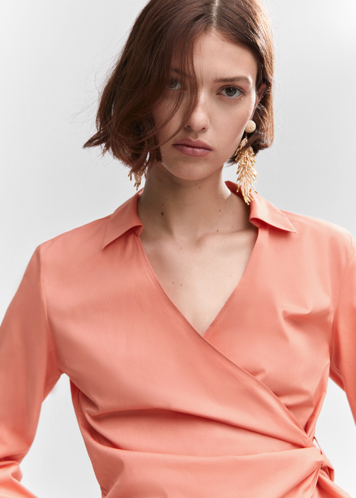 Wrap shirt with knot detail - Details of the article 1
