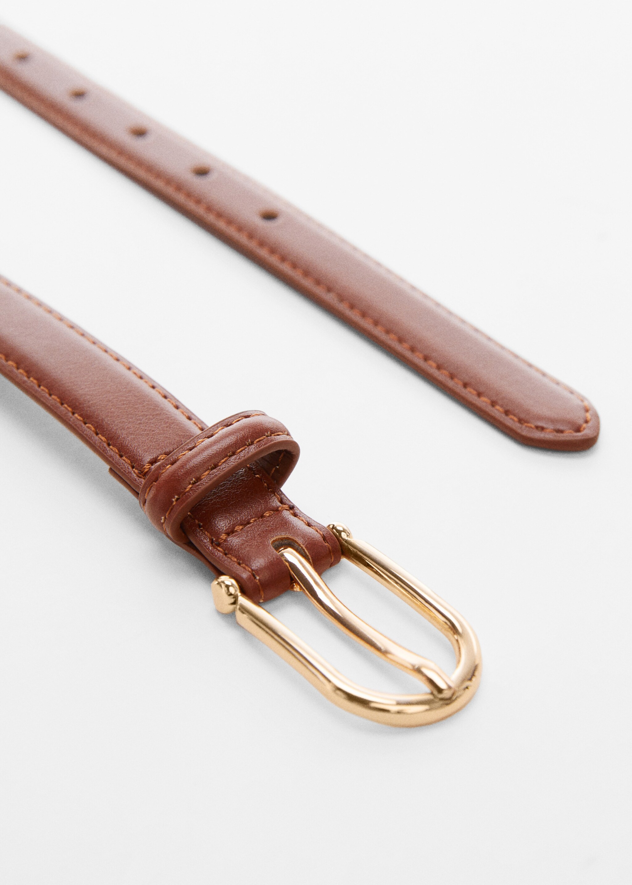 Buckle skinny belt - Medium plane, Brown. Ref: 57050028-00.