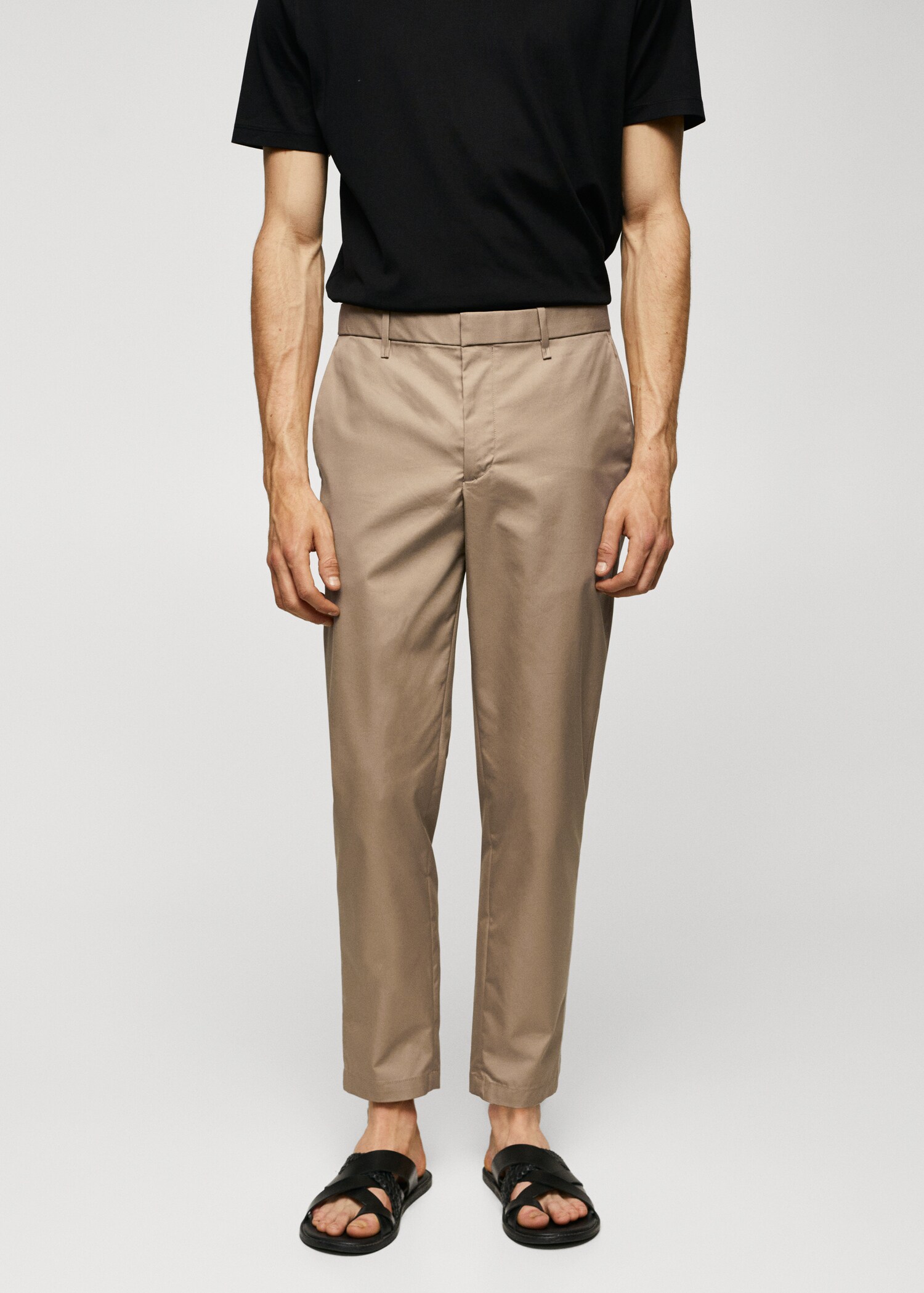 Slim Fit-Baumwollhose - Mittlere Ansicht