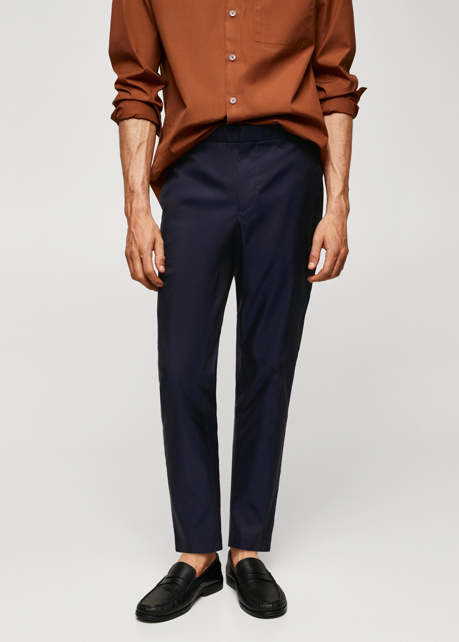 Slim Fit-Baumwollhose - Mittlere Ansicht