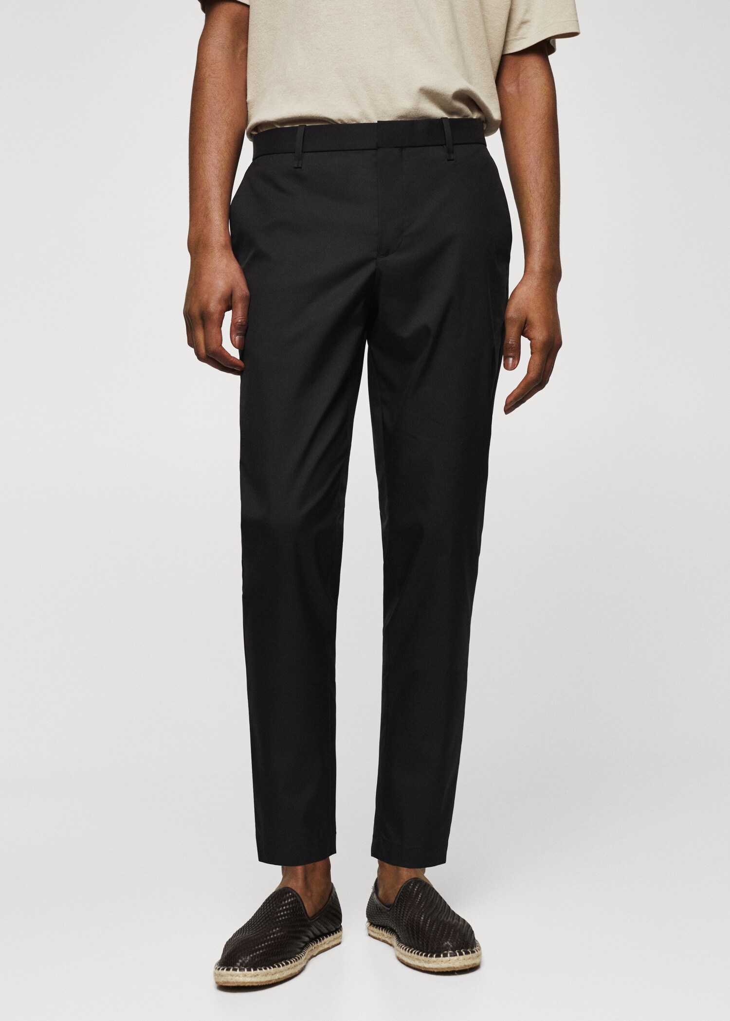 Slim Fit-Baumwollhose - Mittlere Ansicht