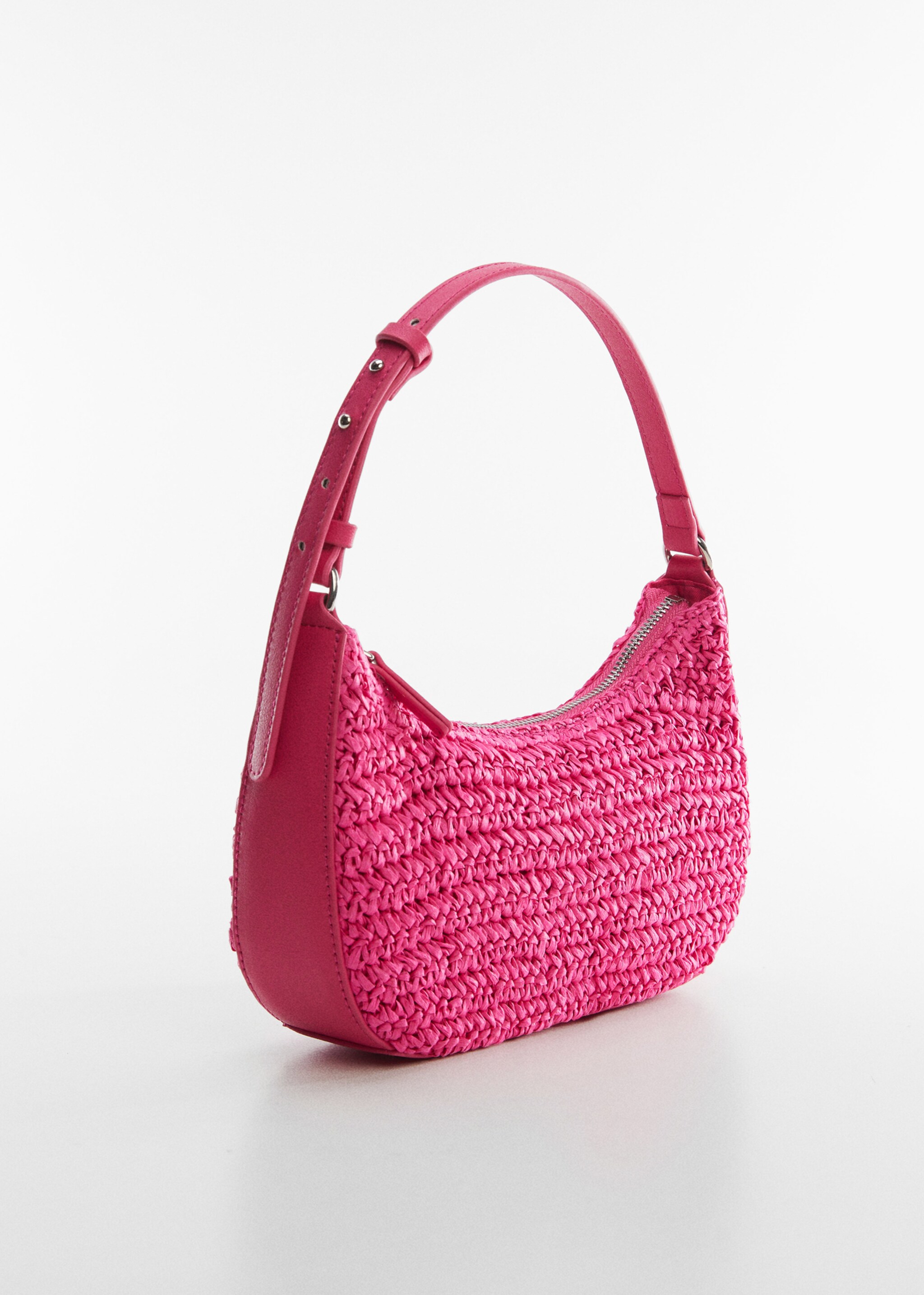 Schultertasche aus Naturfaser - Mittlere Ansicht, Fuchsia. Ref: 57050068-00.