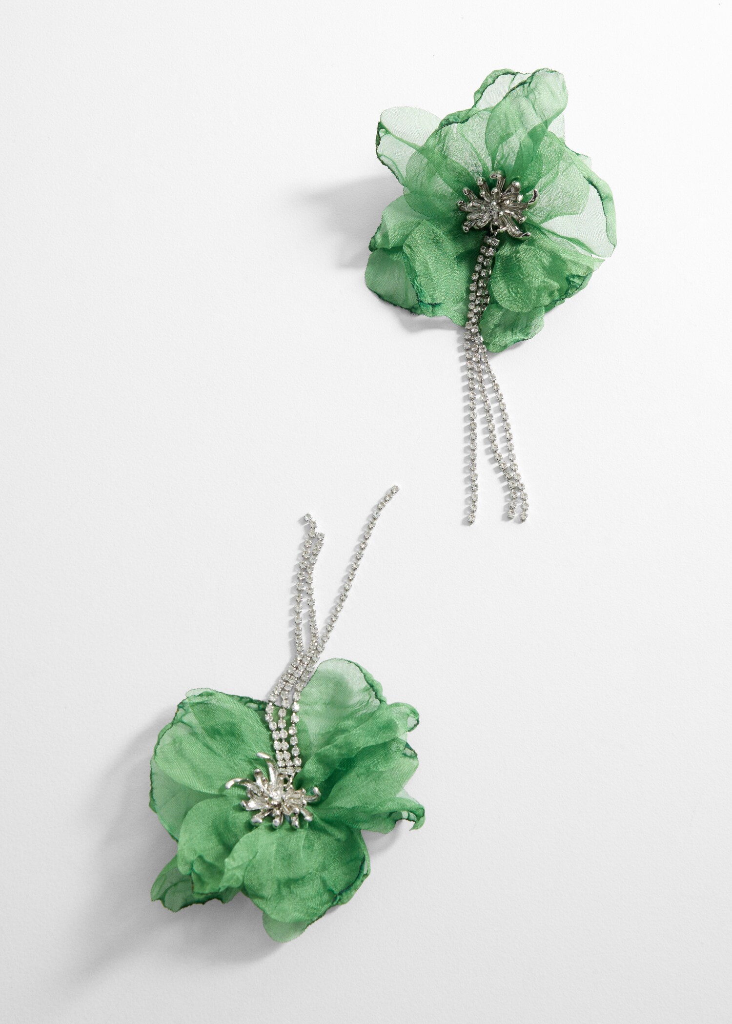 Boucles d'oreilles strass fleur - Détail de l'article 1