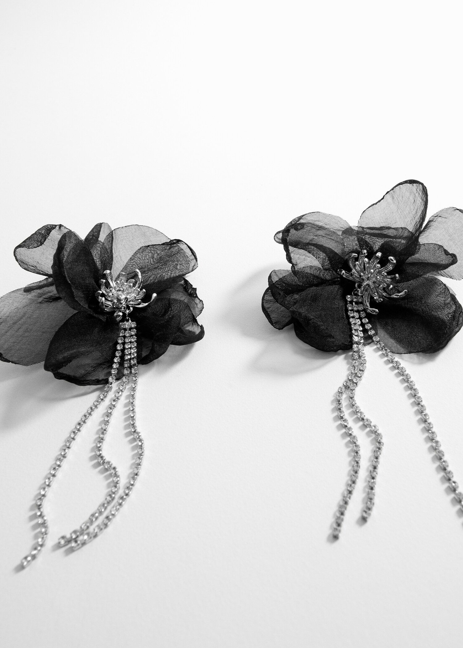 Boucles d'oreilles strass fleur - Détail de l'article 1