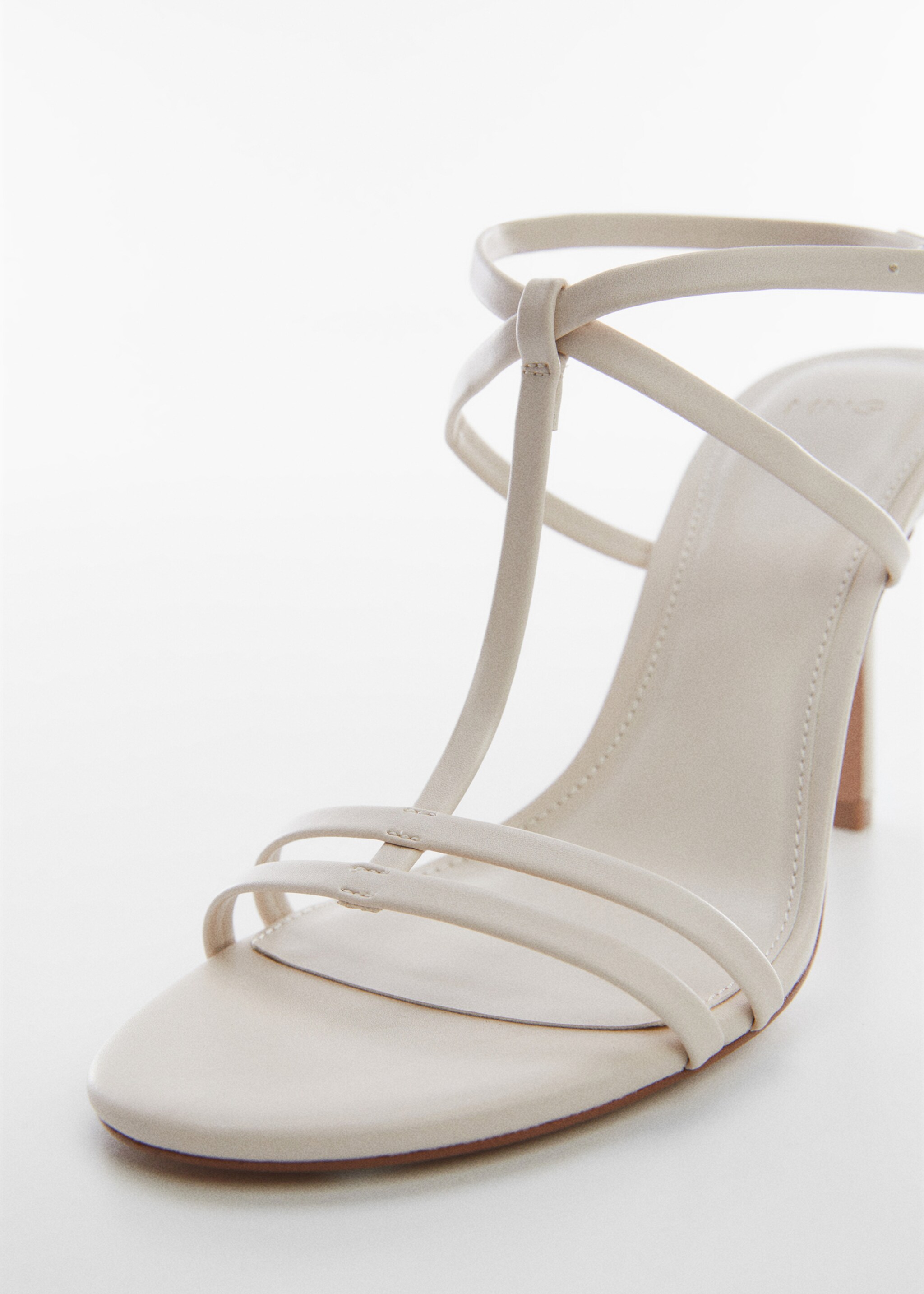 Ankle-cuff heeled sandals - Details of the article 2, Ecru. Ref: 57050100-00.