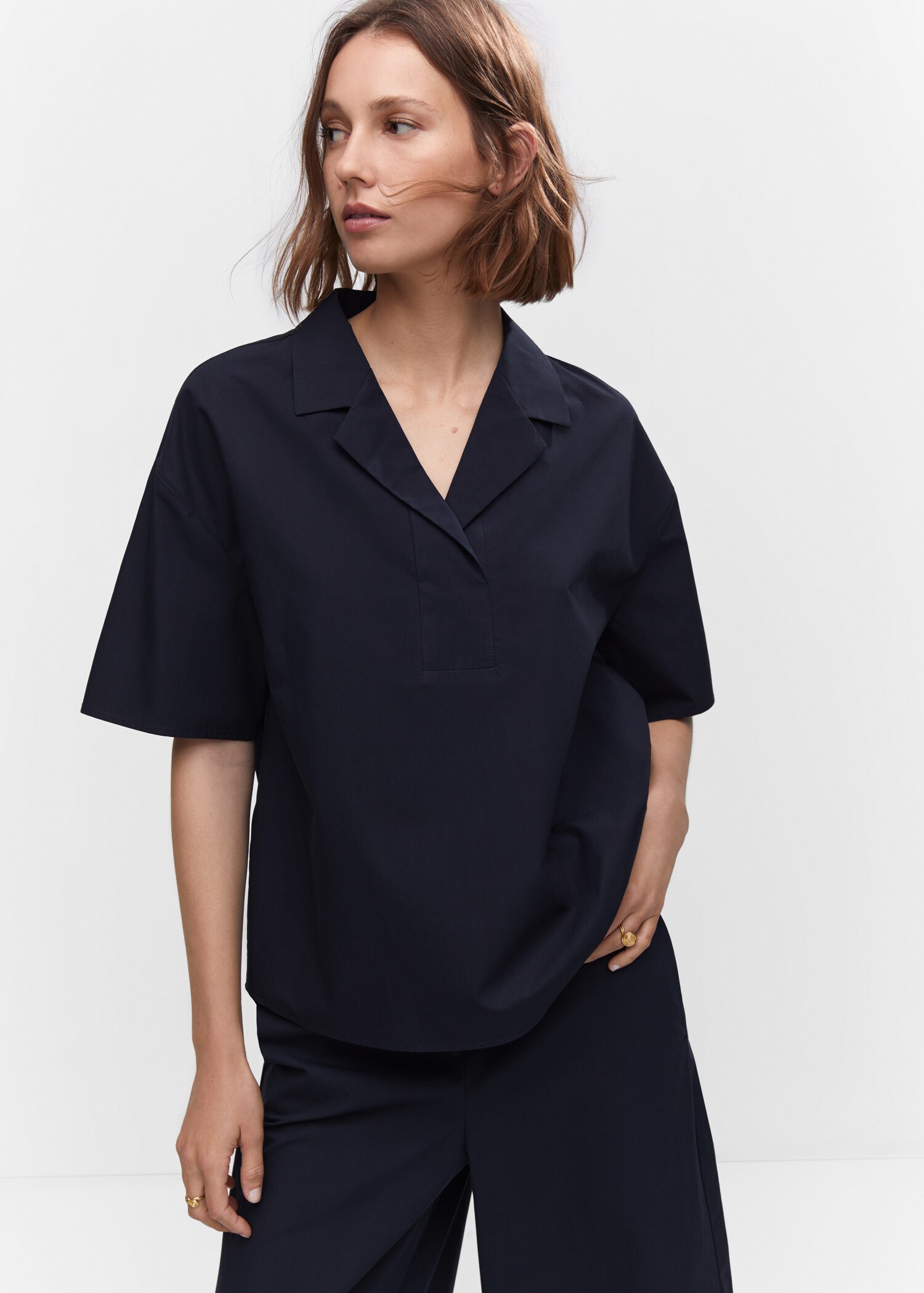 Short sleeved cotton shirt - Medium plane