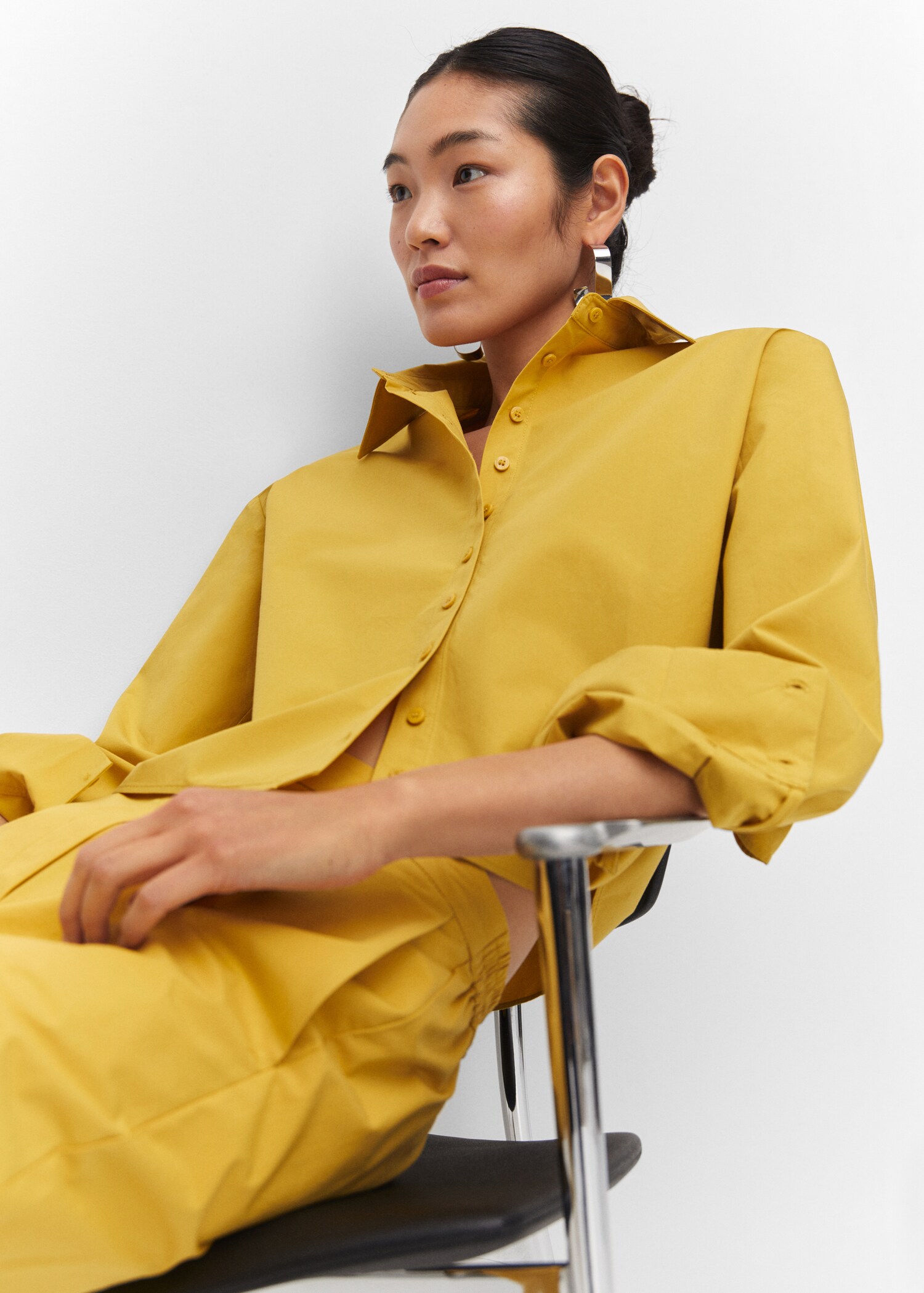 100 cotton crop shirt Woman MANGO OUTLET USA