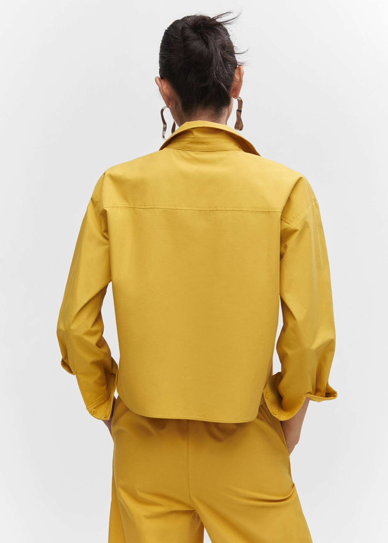 100 cotton crop shirt Woman MANGO OUTLET USA