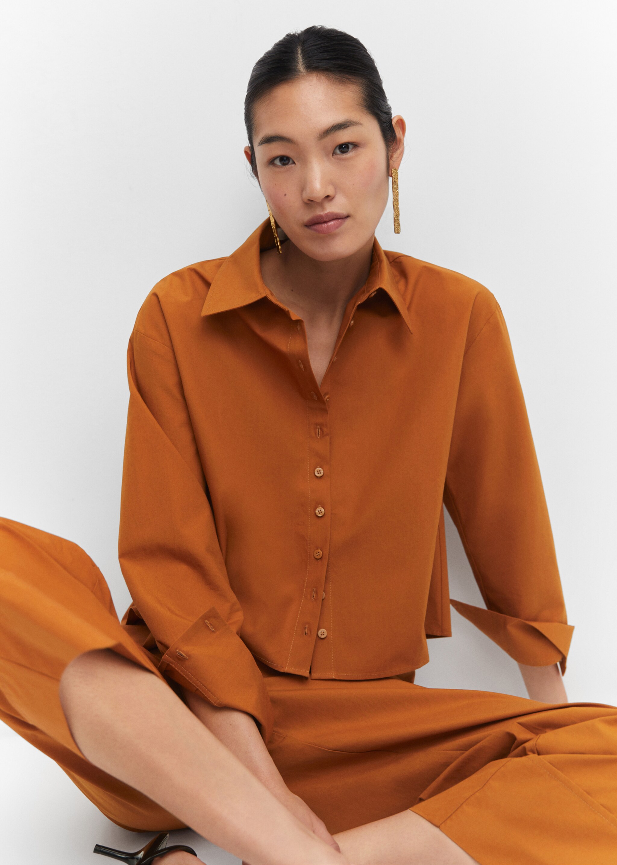 100% cotton crop shirt - Details of the article 2