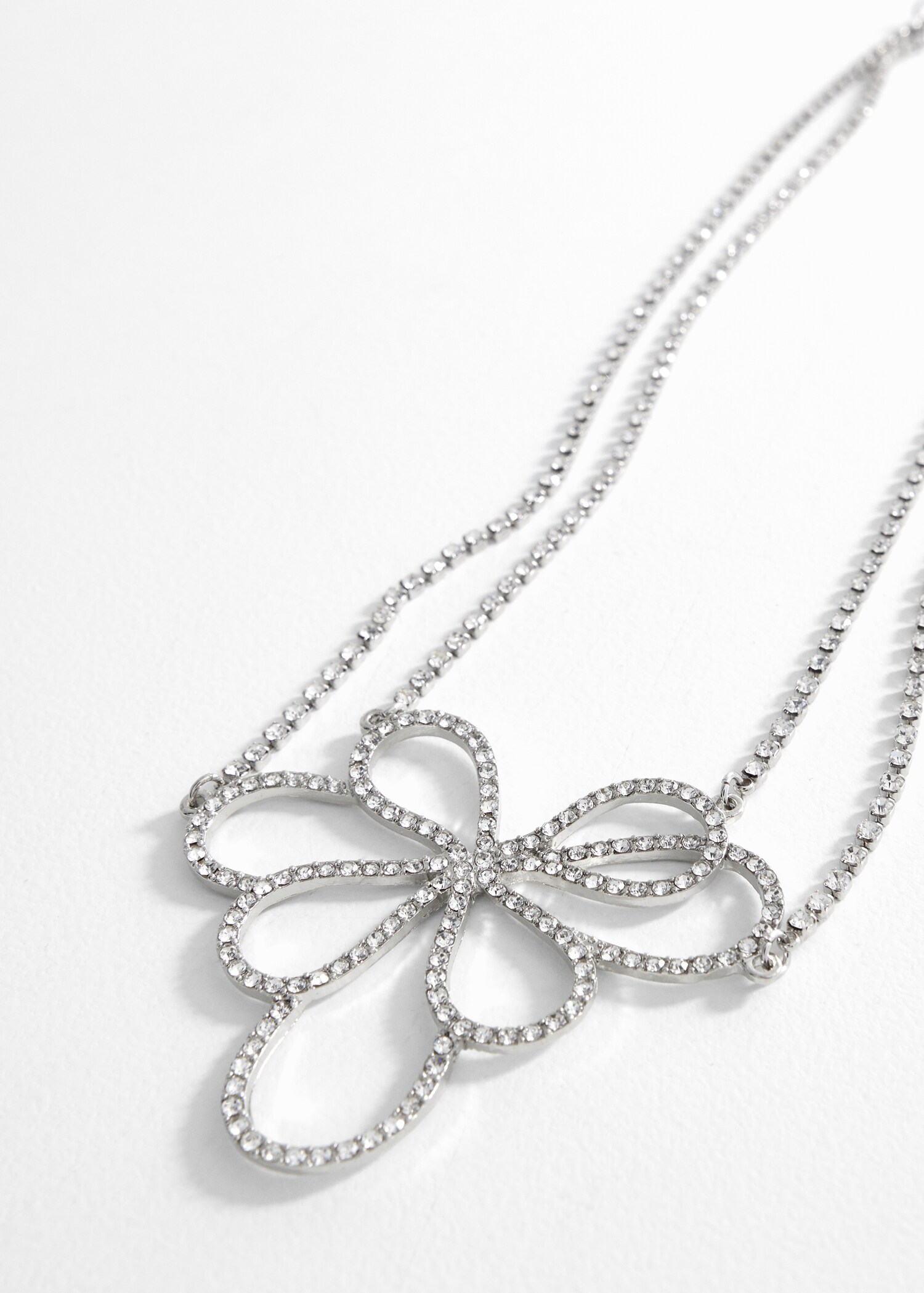 Collar pedra cristall - Pla mig
