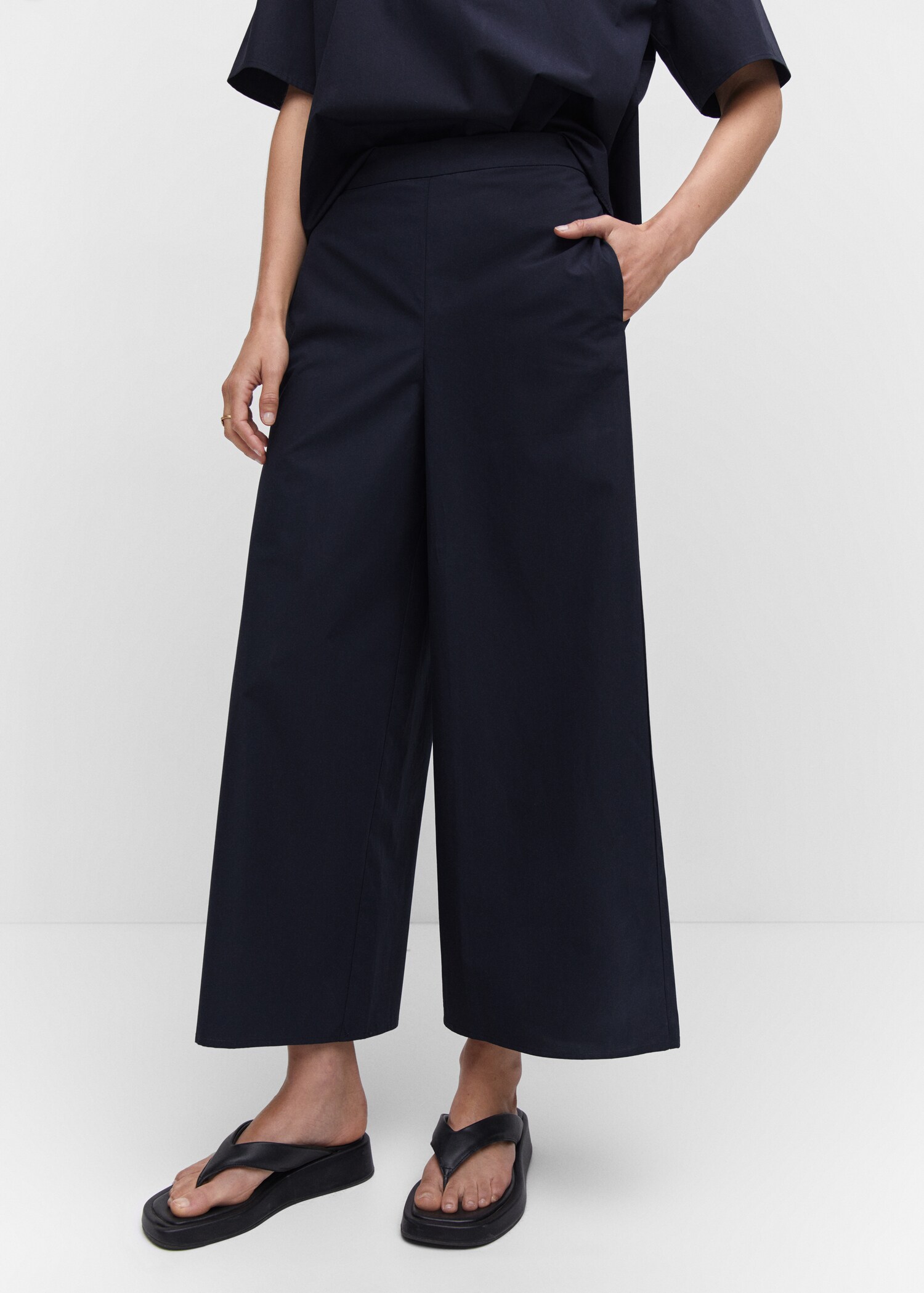 Cotton culotte pants - Medium plane