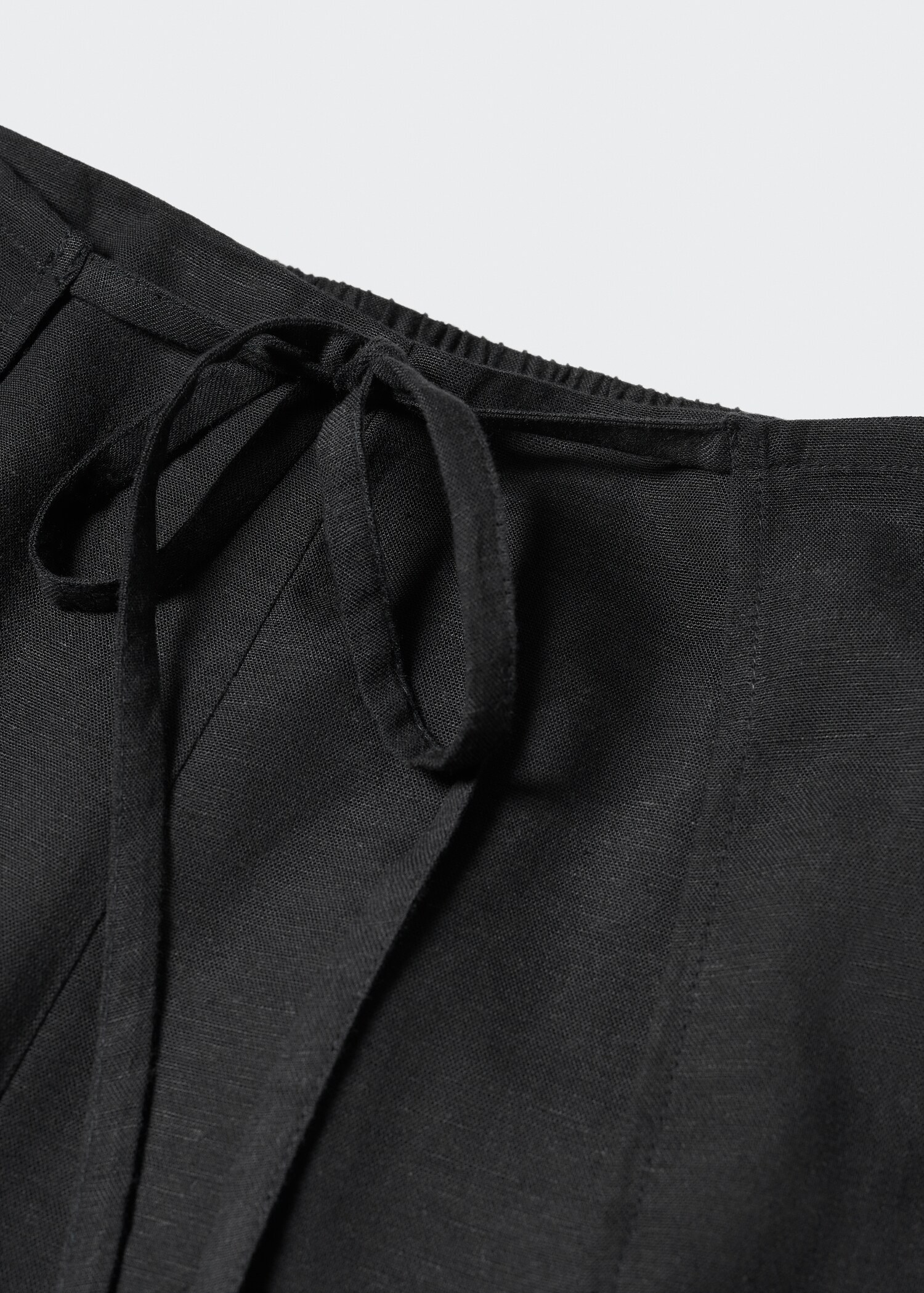 Side slit linen-blend trousers - Details of the article 8