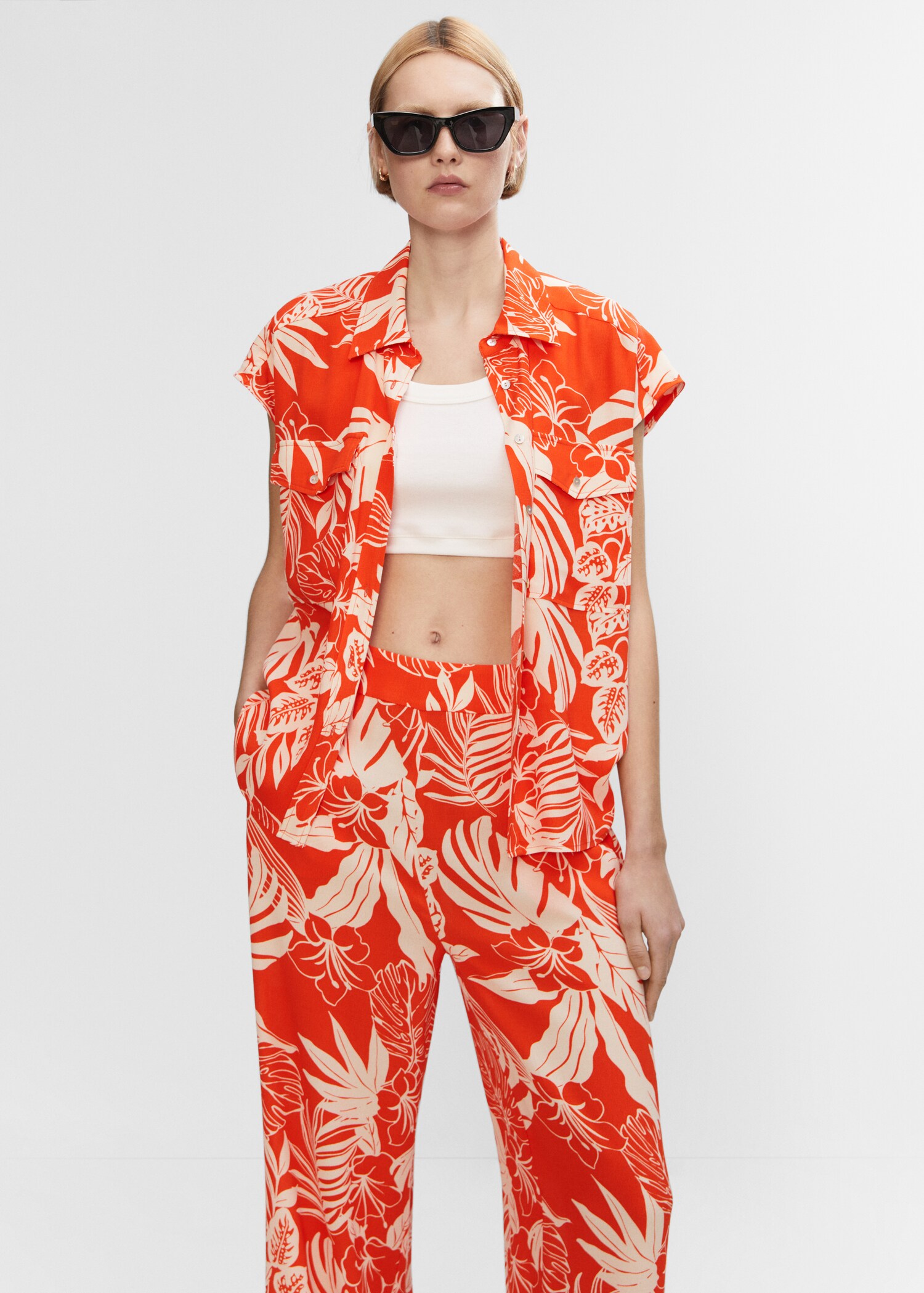 Flowy printed trousers - Details of the article 1