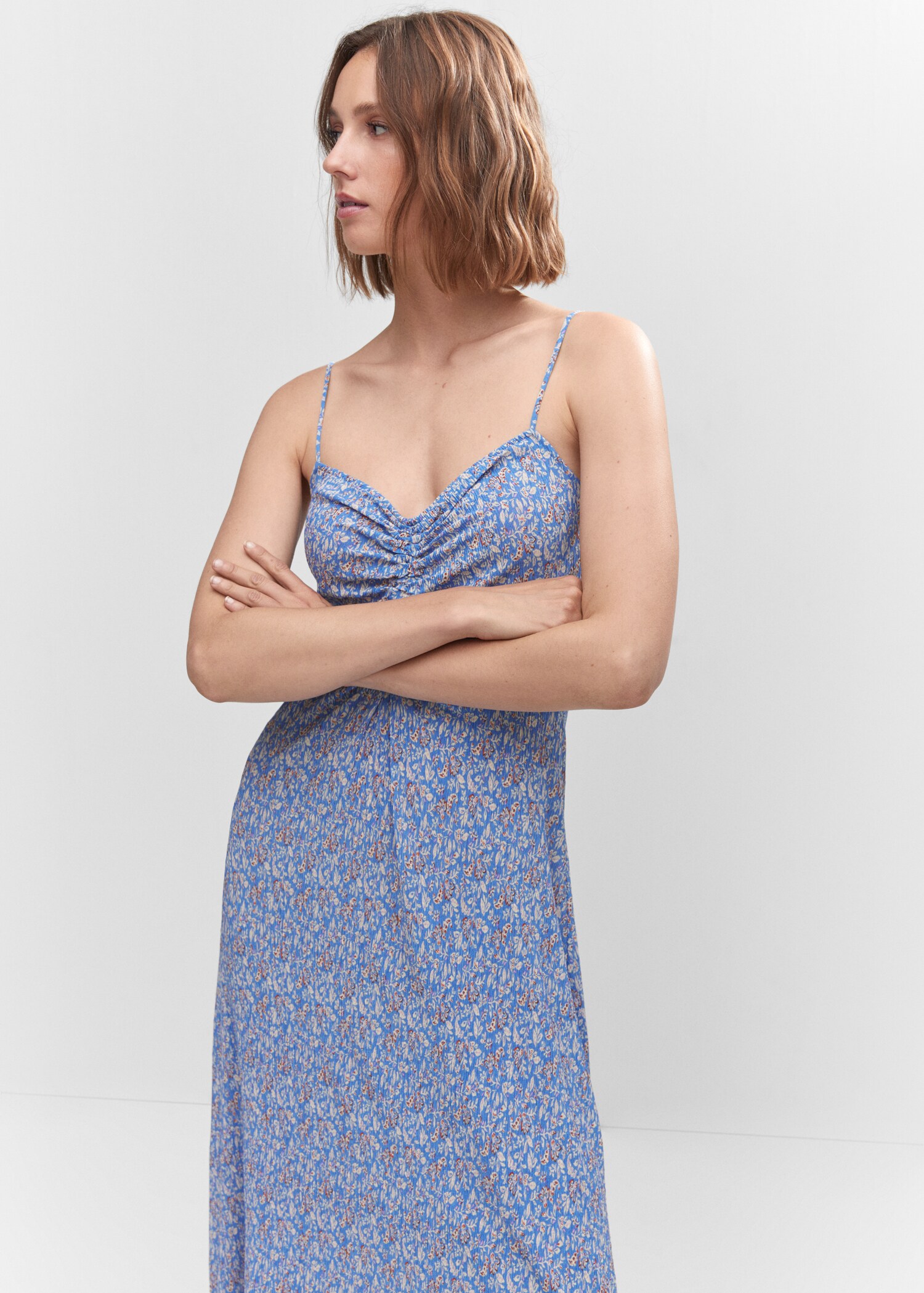 Ruched detail flower dress - Medium plane
