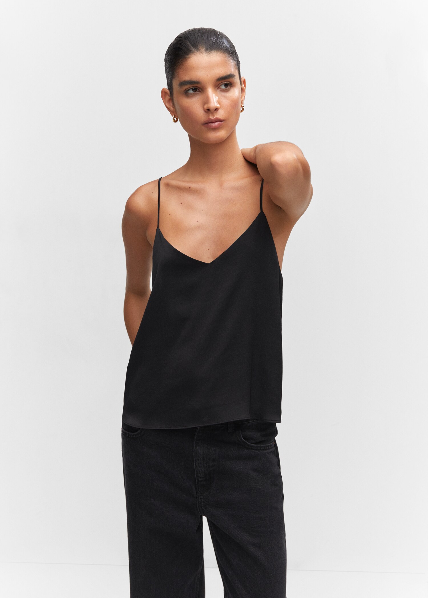 Satin top with straps - Medium plane