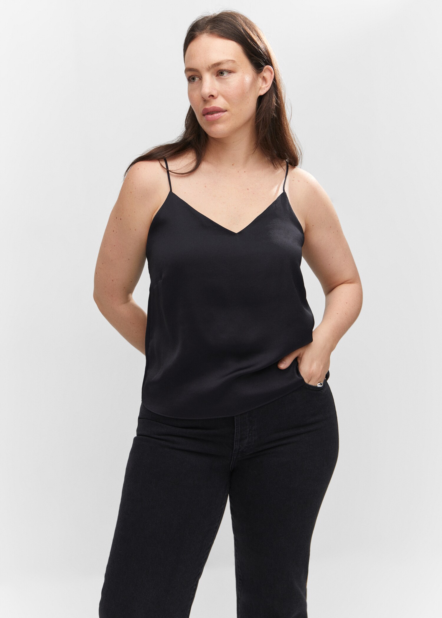 Satin top with straps - Details of the article 5
