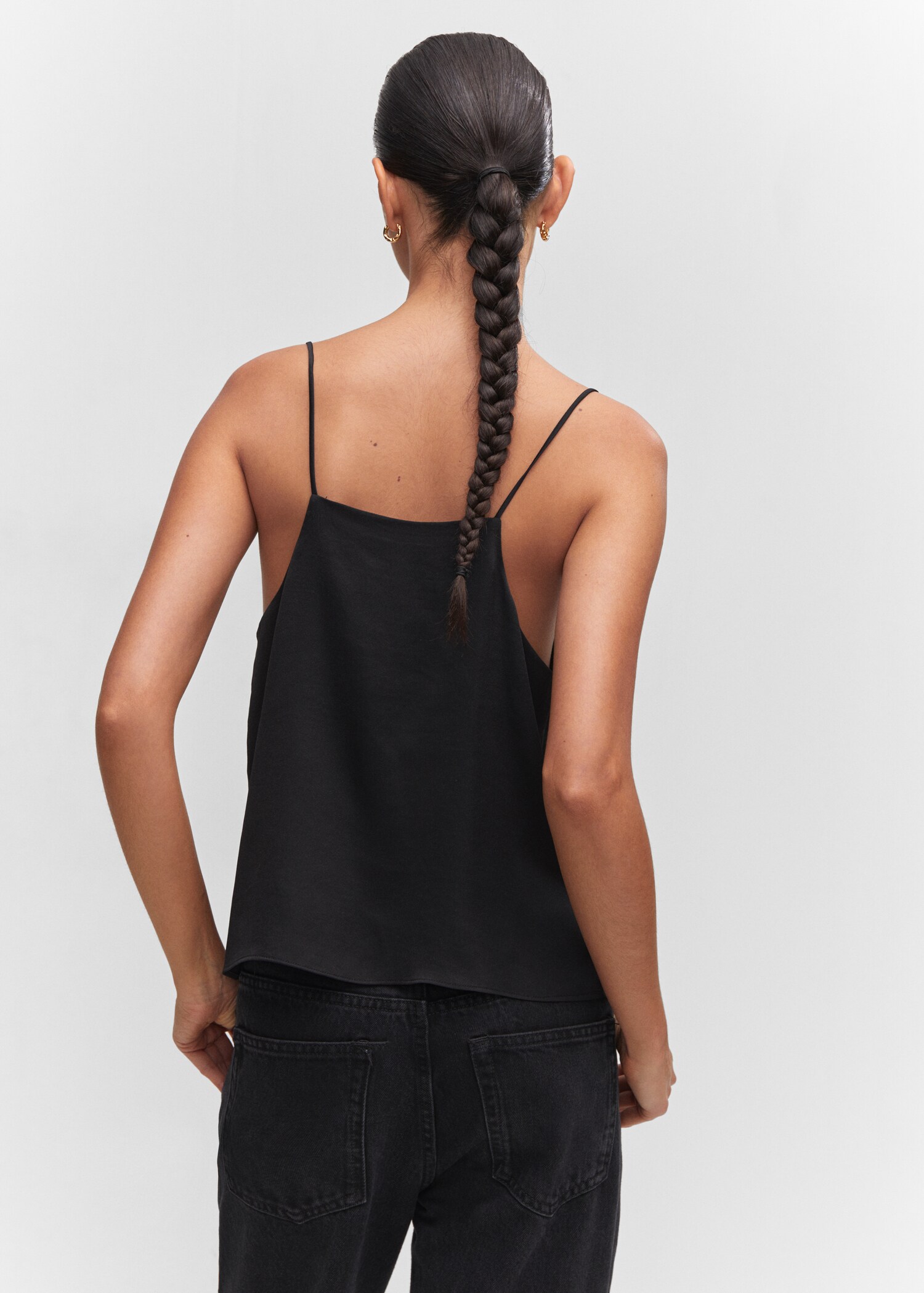 Satin top with straps - Reverse of the article