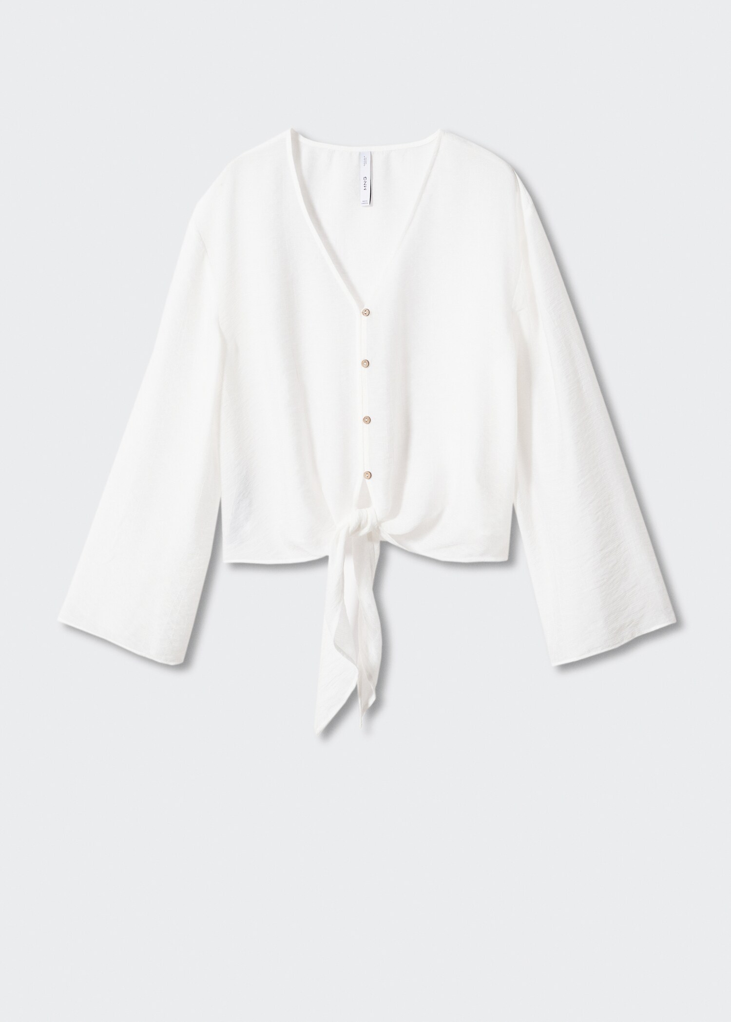 Flared-sleeve blouse with bow - Article without model