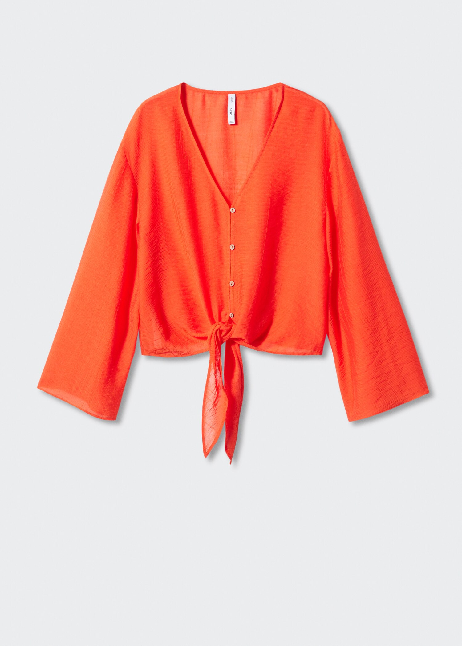 Flared-sleeve blouse with bow - Article without model