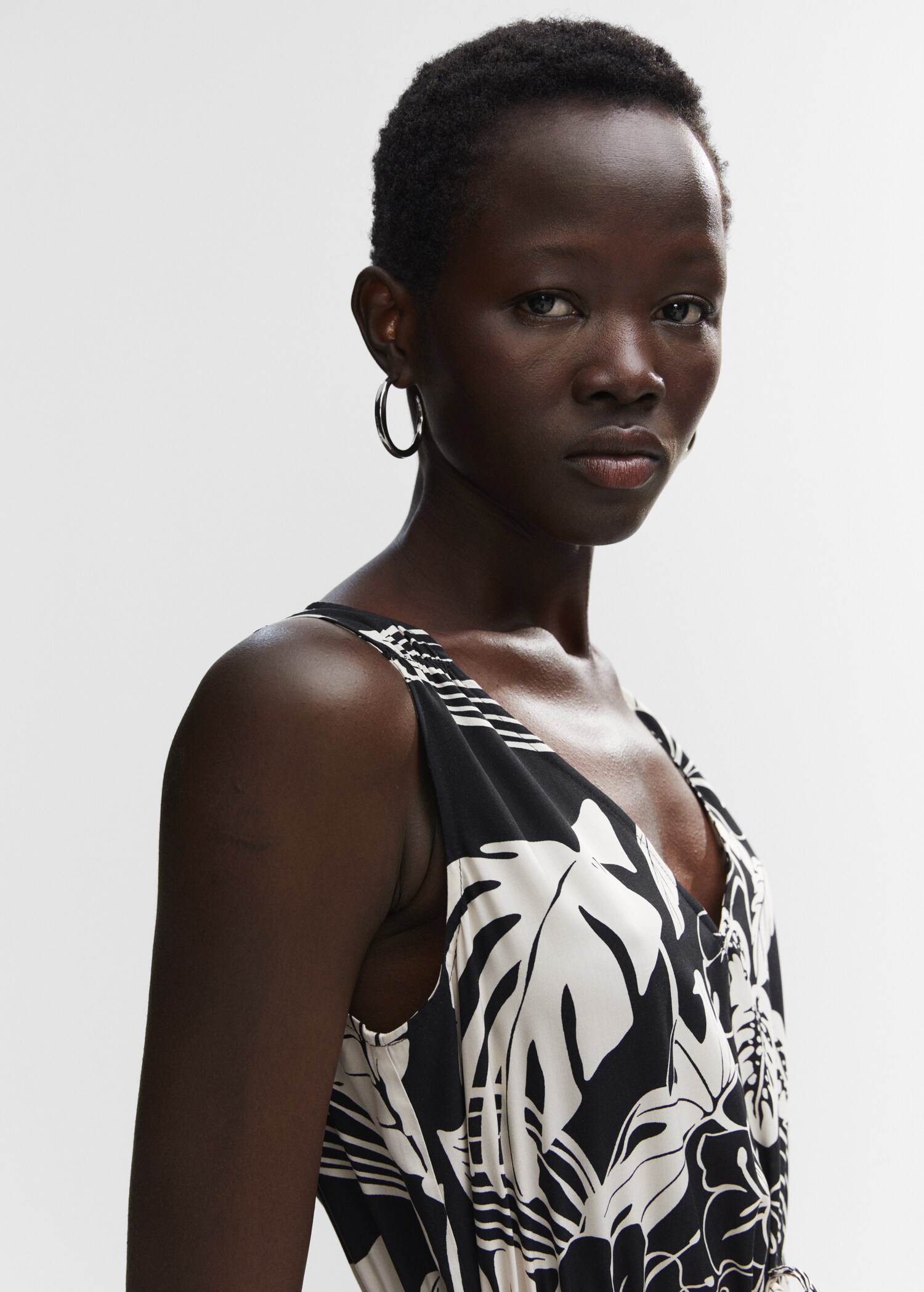 Printed bow dress - Details of the article 1