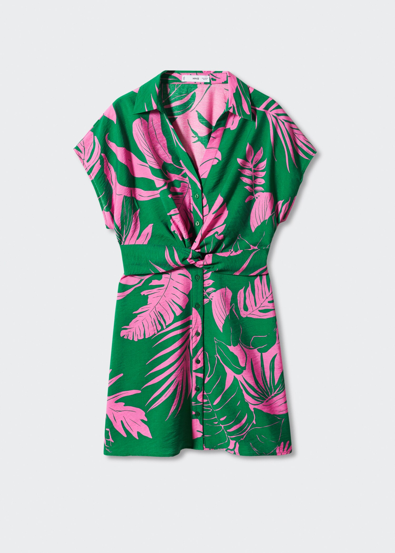 Rochie tip cămașă tropicală - Articol fără model