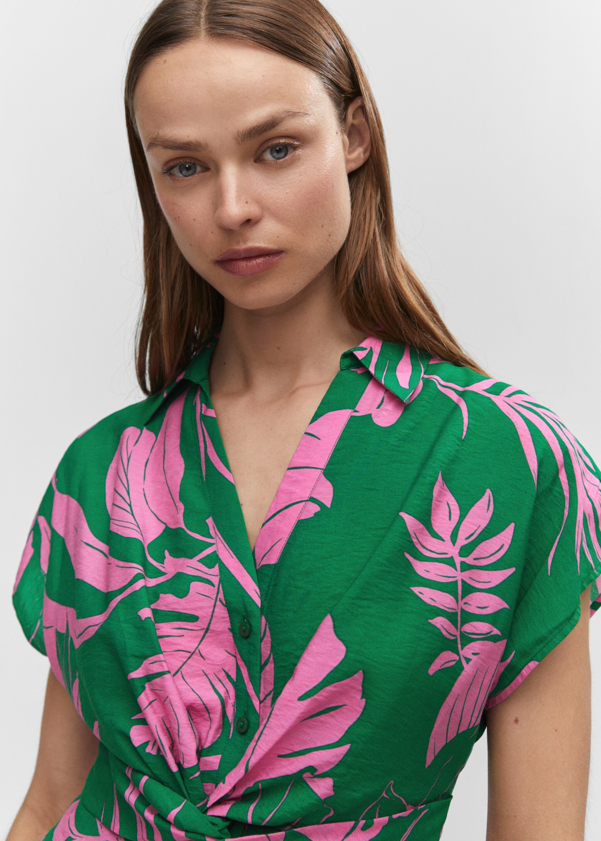 Tropical shirt dress - Details of the article 1