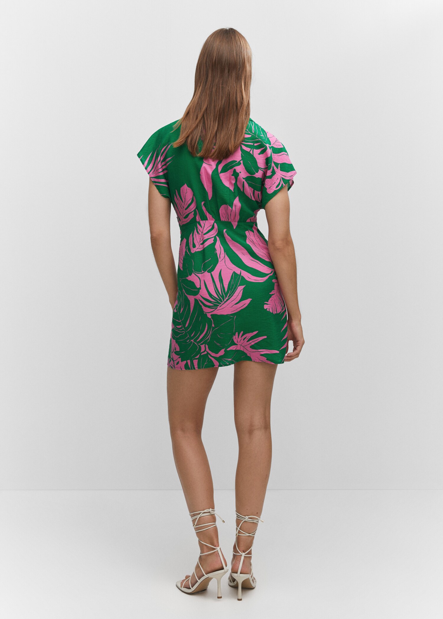 Rochie tip cămașă tropicală - Spatele articolului
