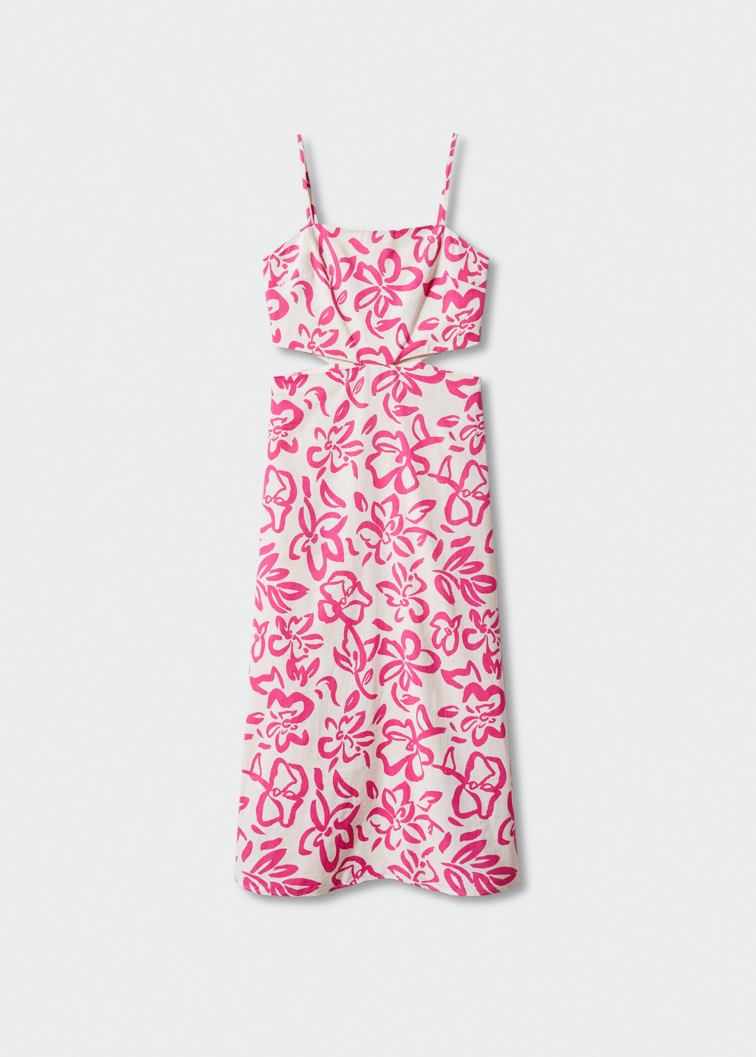 Cut-out linen-blend dress - Article without model
