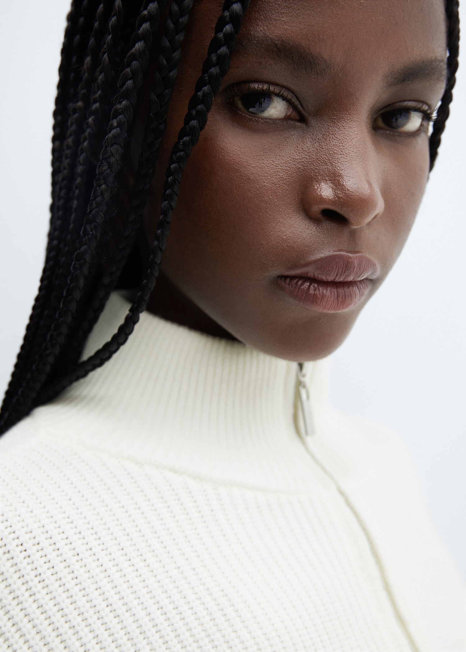 Striped sweater with zipper - Details of the article 1