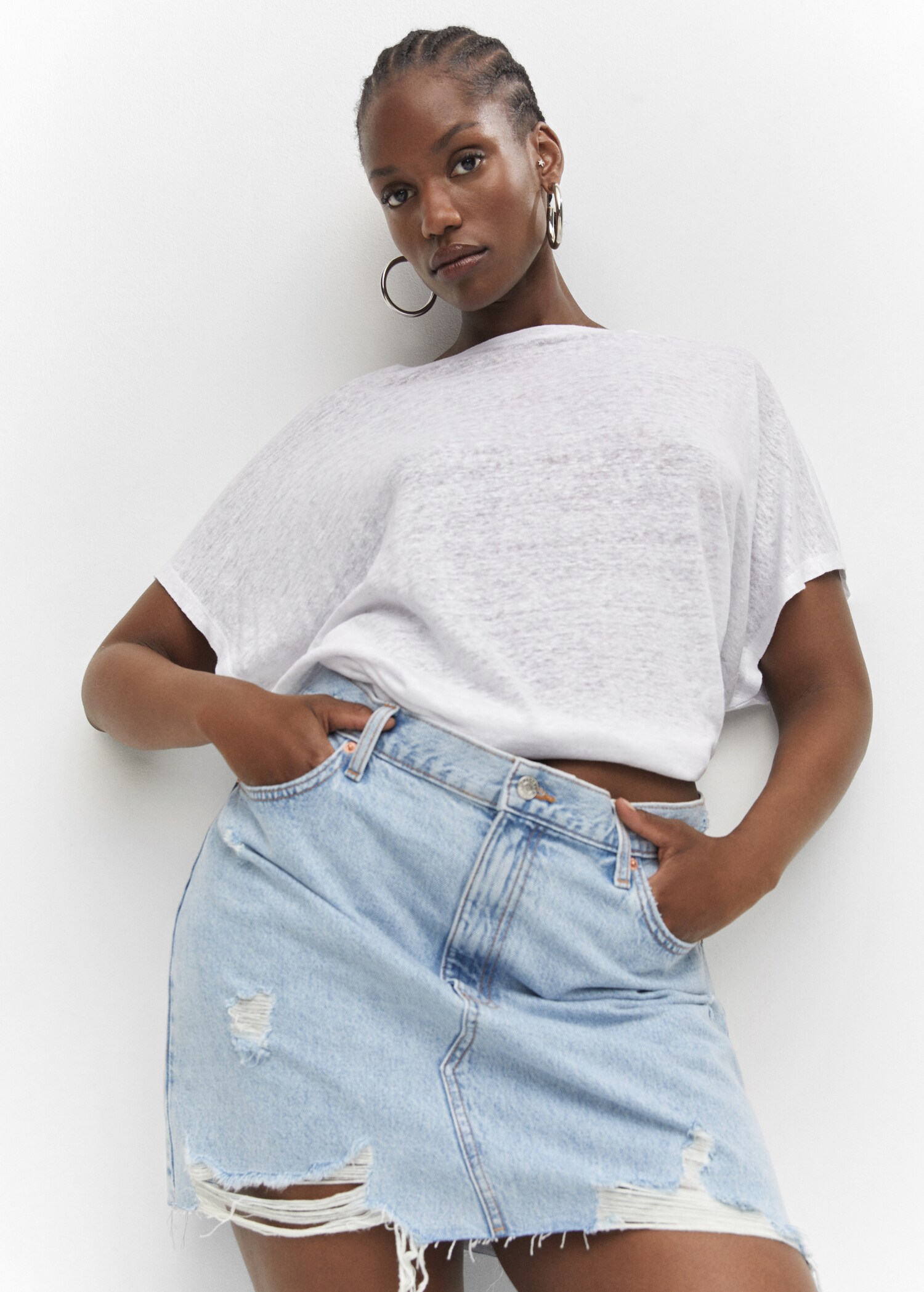 Oversized-T-Shirt aus Leinen - Detail des Artikels 4