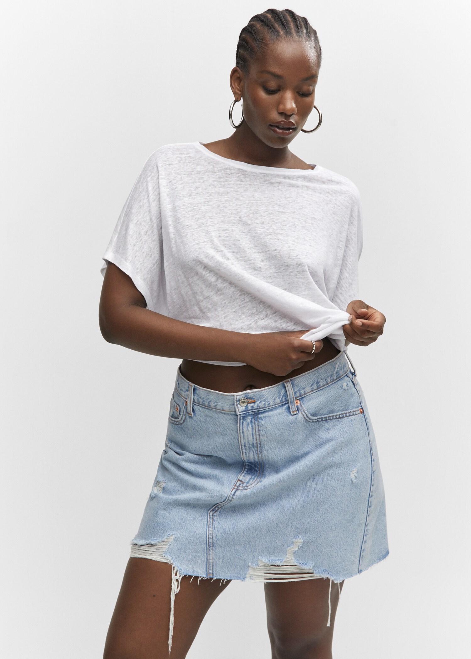 Oversized-T-Shirt aus Leinen - Detail des Artikels 5