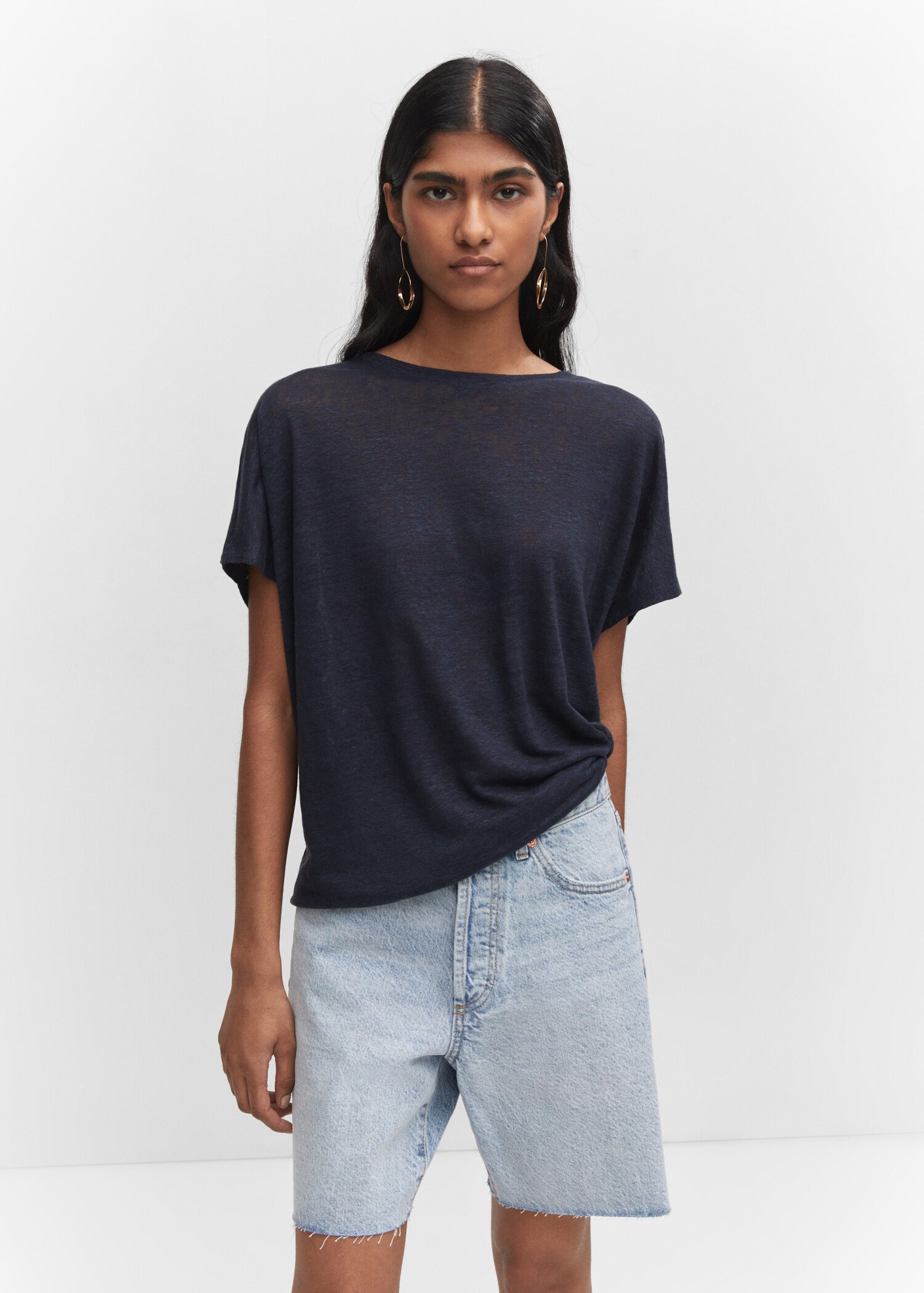 Oversized linen t-shirt - Medium plane
