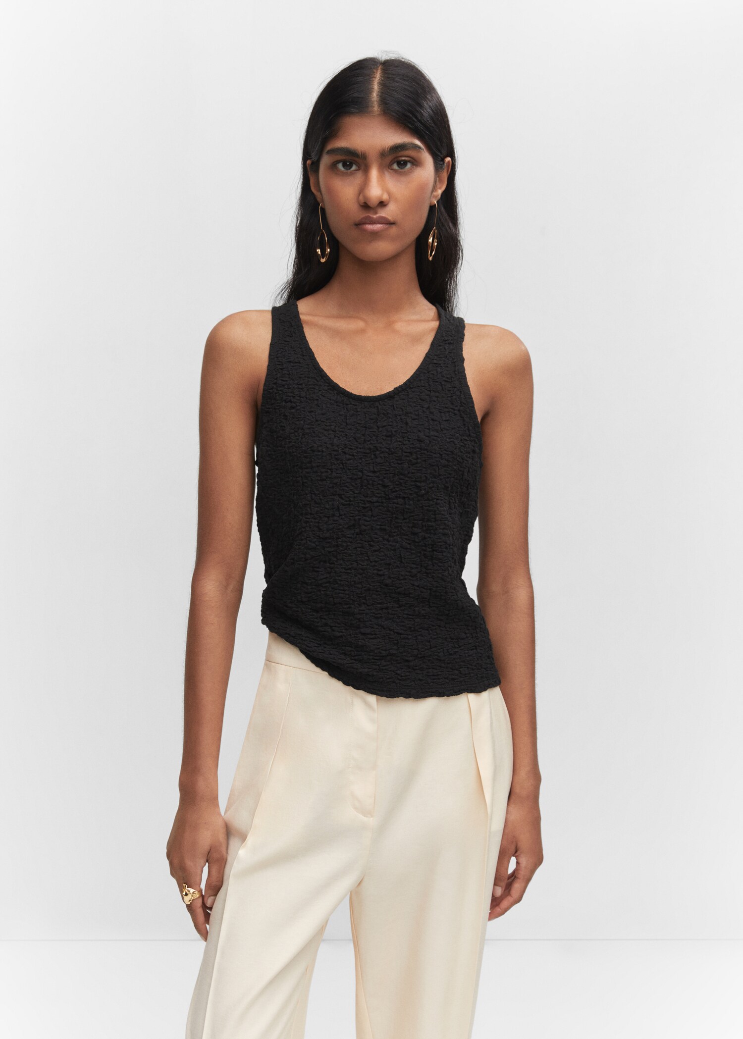 Textured cotton top - Medium plane
