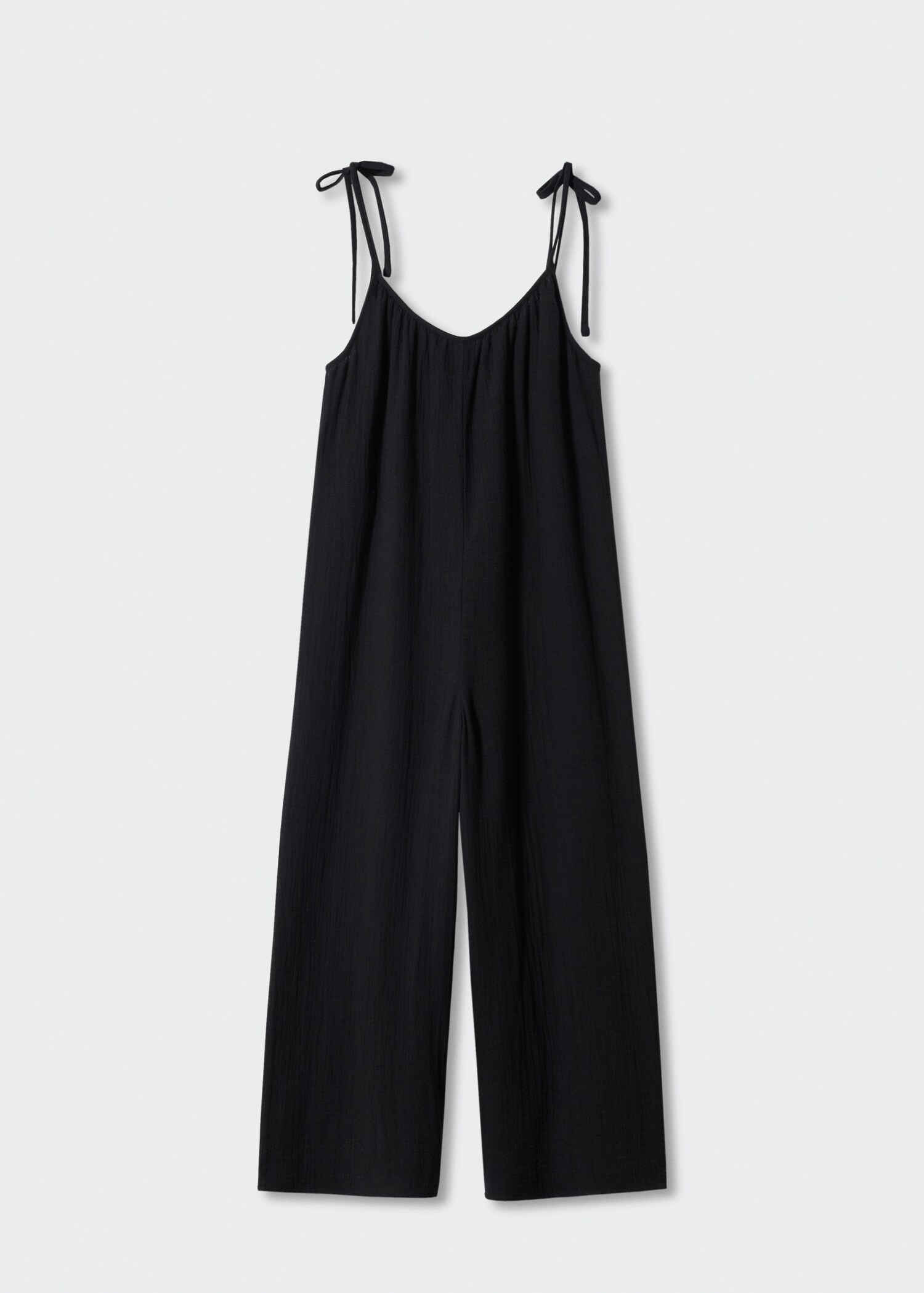 Textured jumpsuit with bows - Article without model
