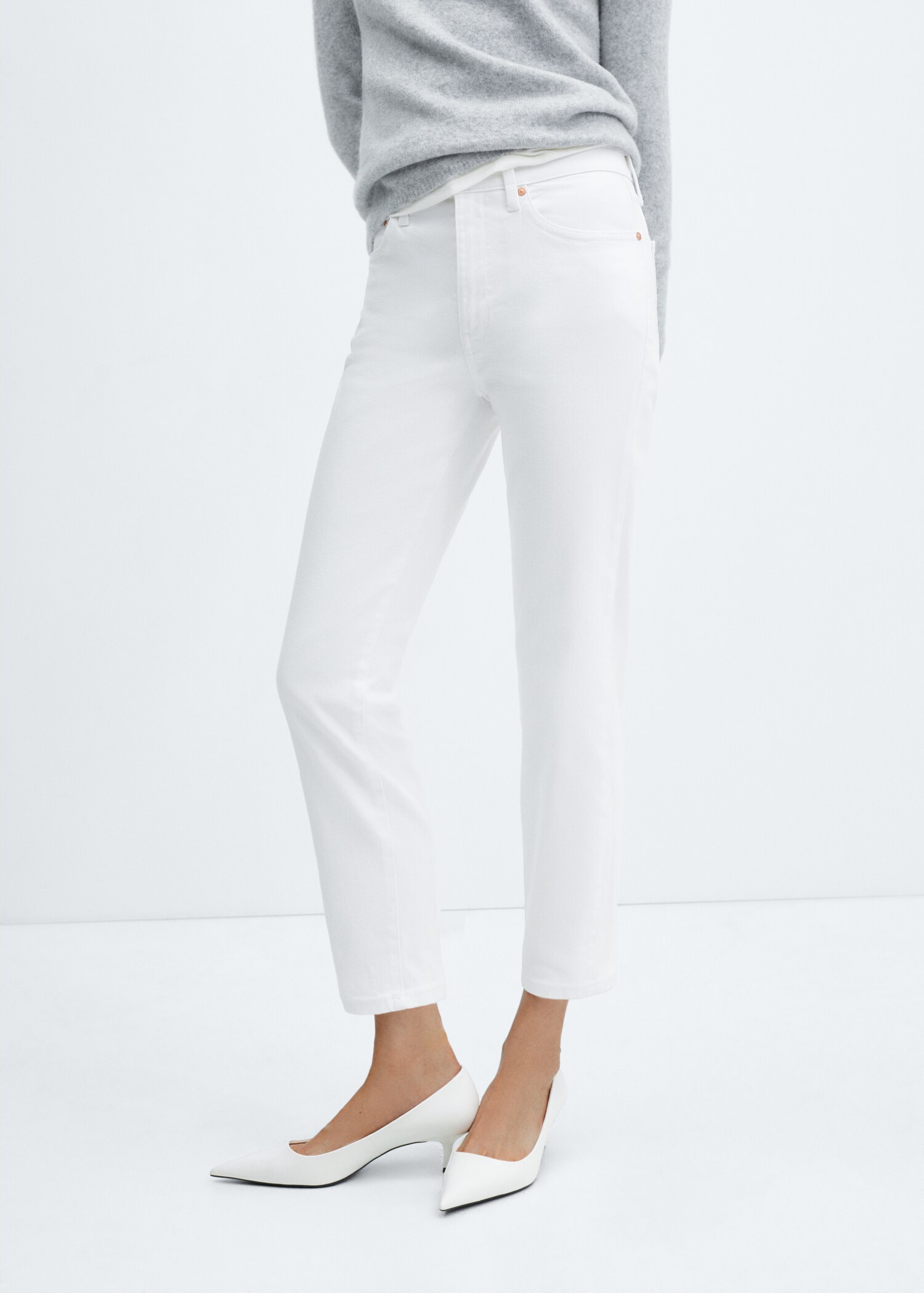 Slim Jeans in Cropped-Länge - Mittlere Ansicht