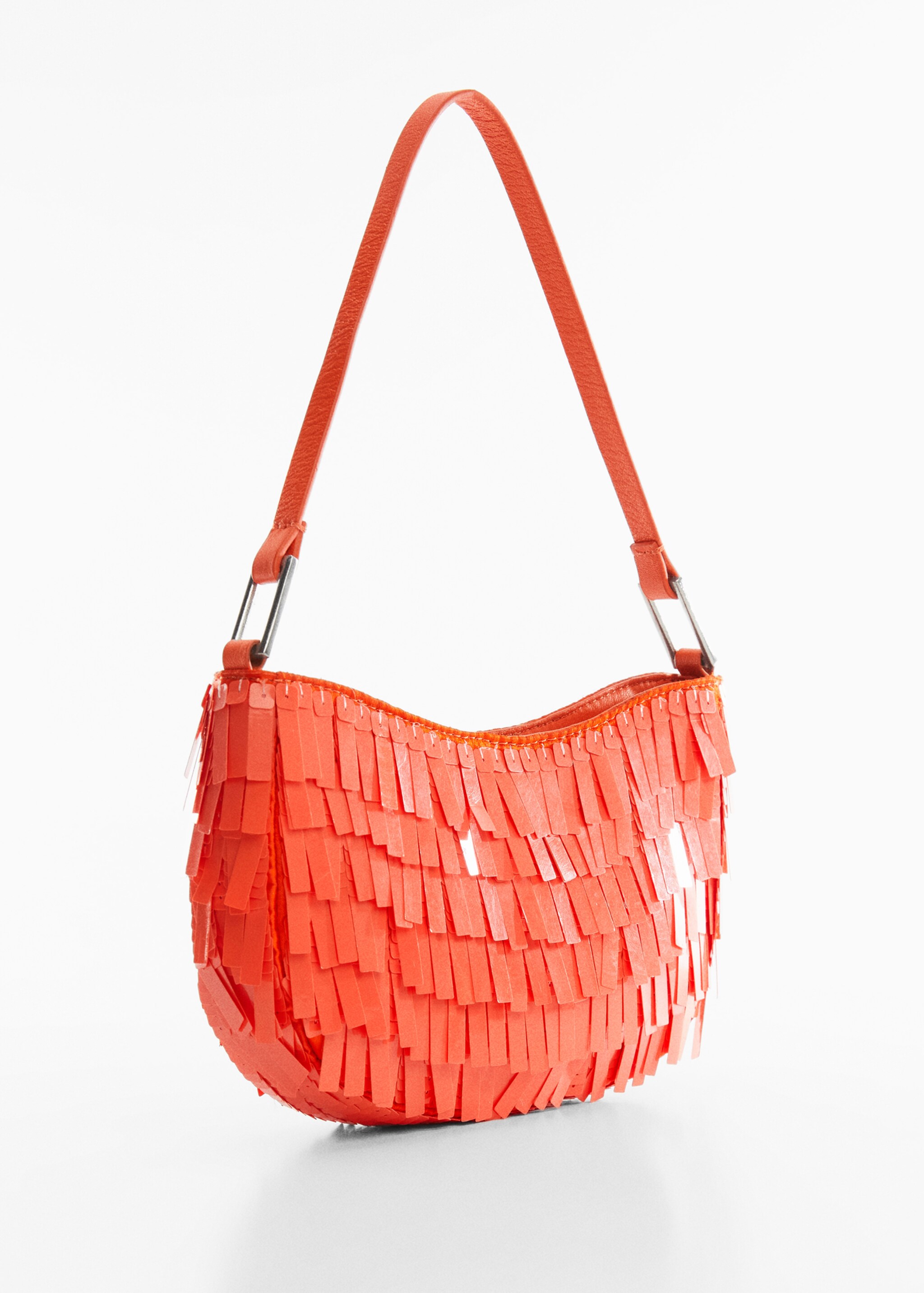 Fringed shoulder bag - Medium plane, Orange. Ref: 57050304-00.
