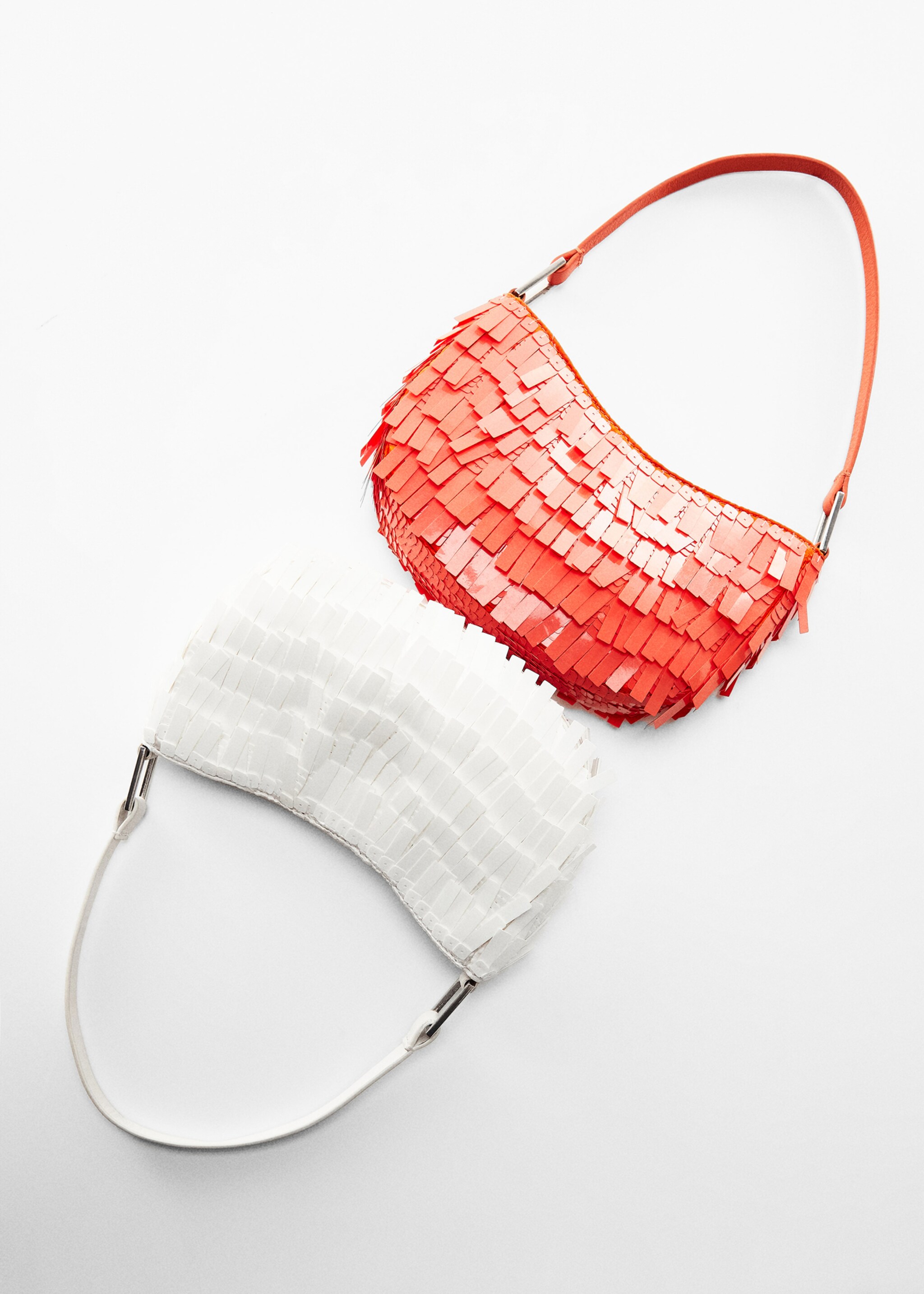 Fringed shoulder bag - Details of the article 5, Orange. Ref: 57050304-00.
