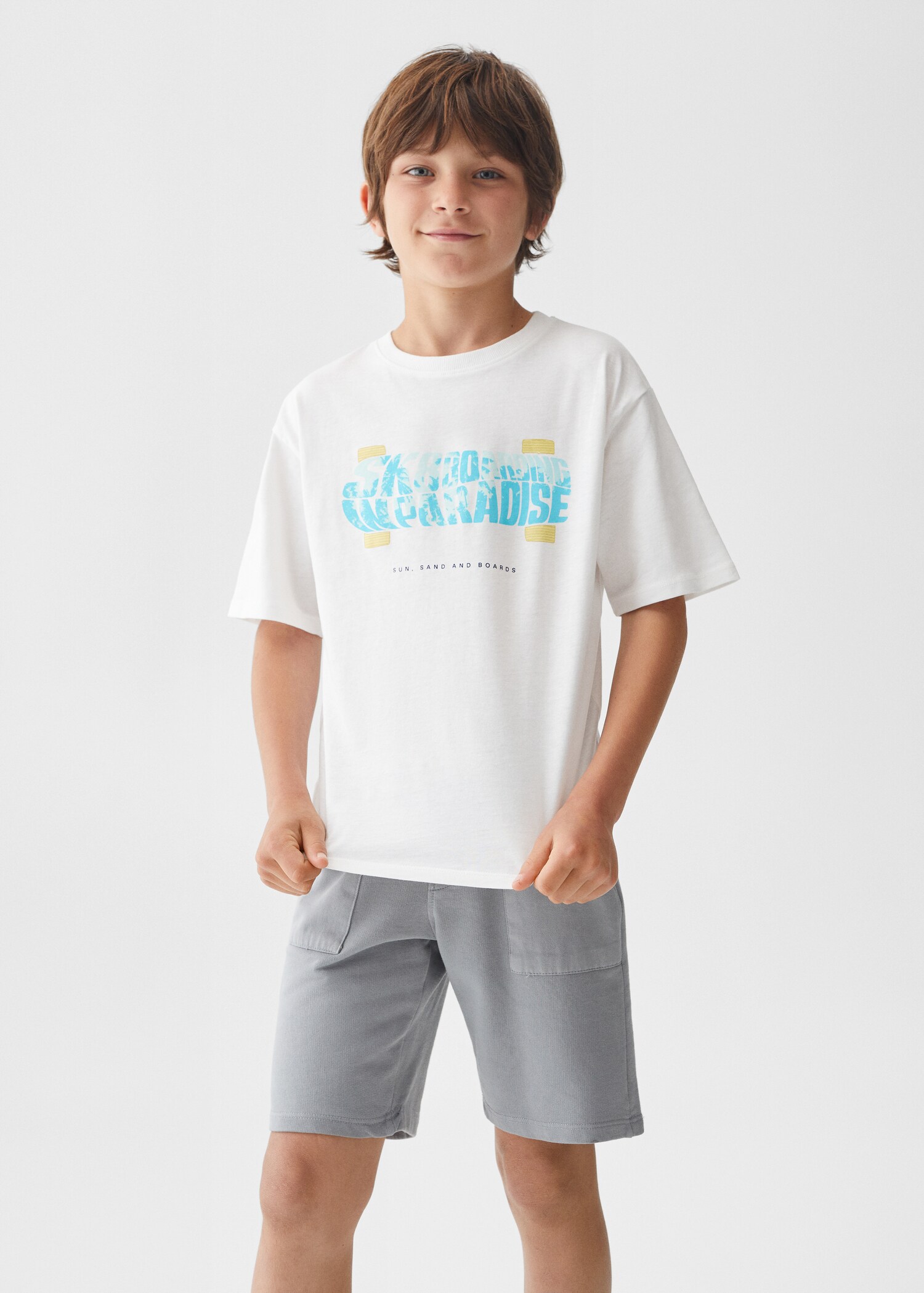 T-shirt estampada algodão - Plano médio