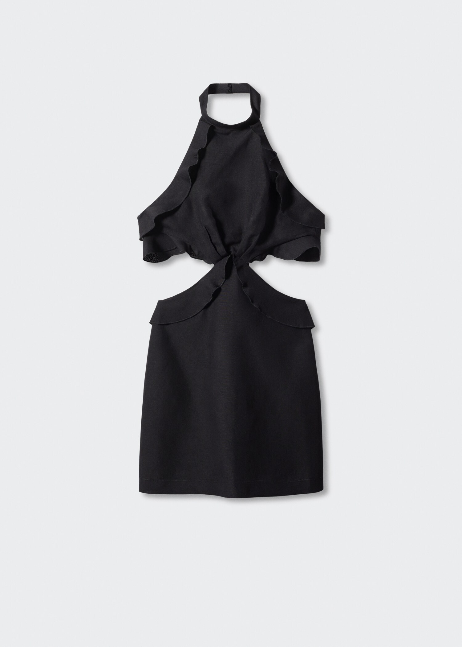 Cut-out linen-blend dress - Article without model