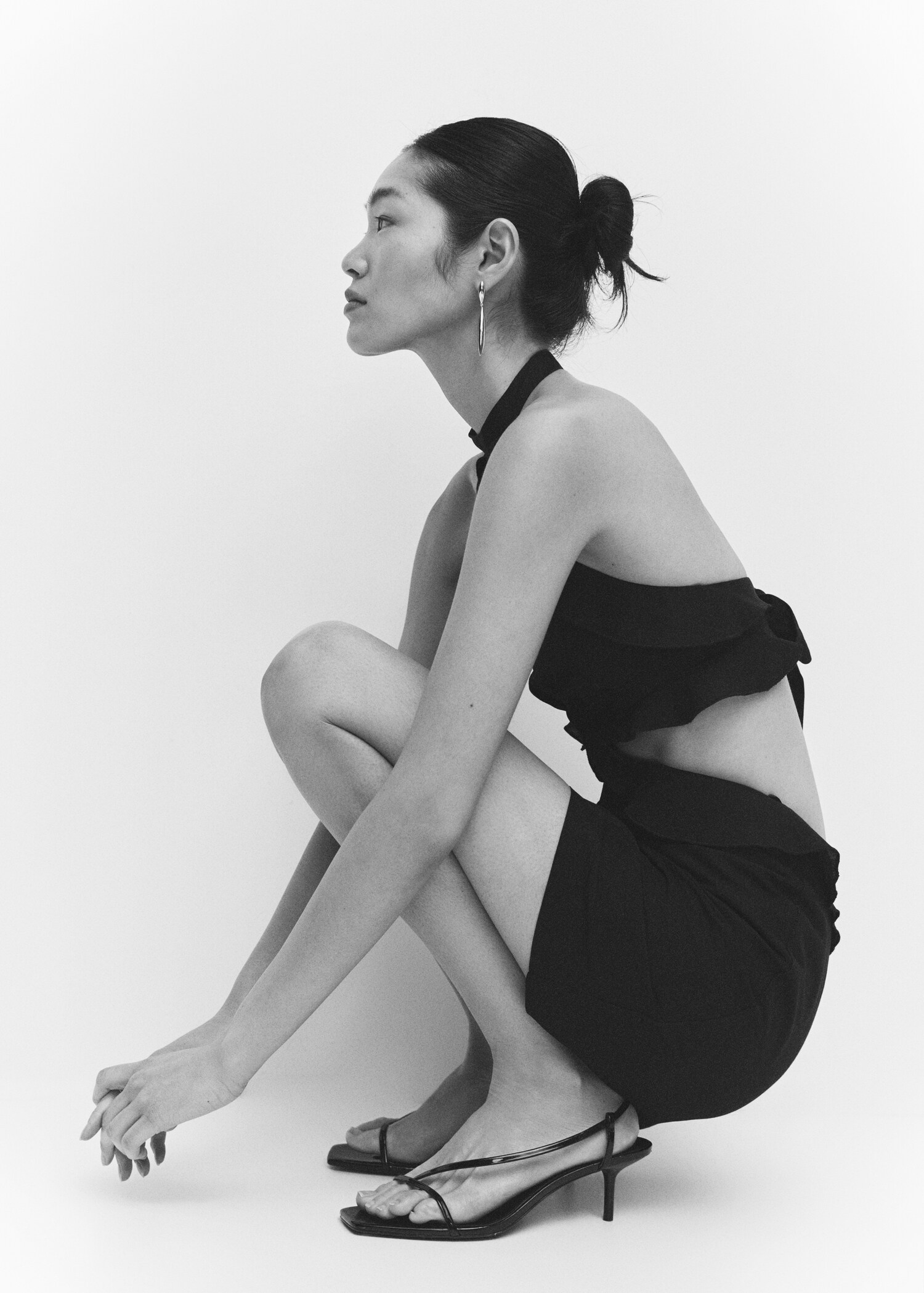 Cut-out linen-blend dress - Details of the article 2