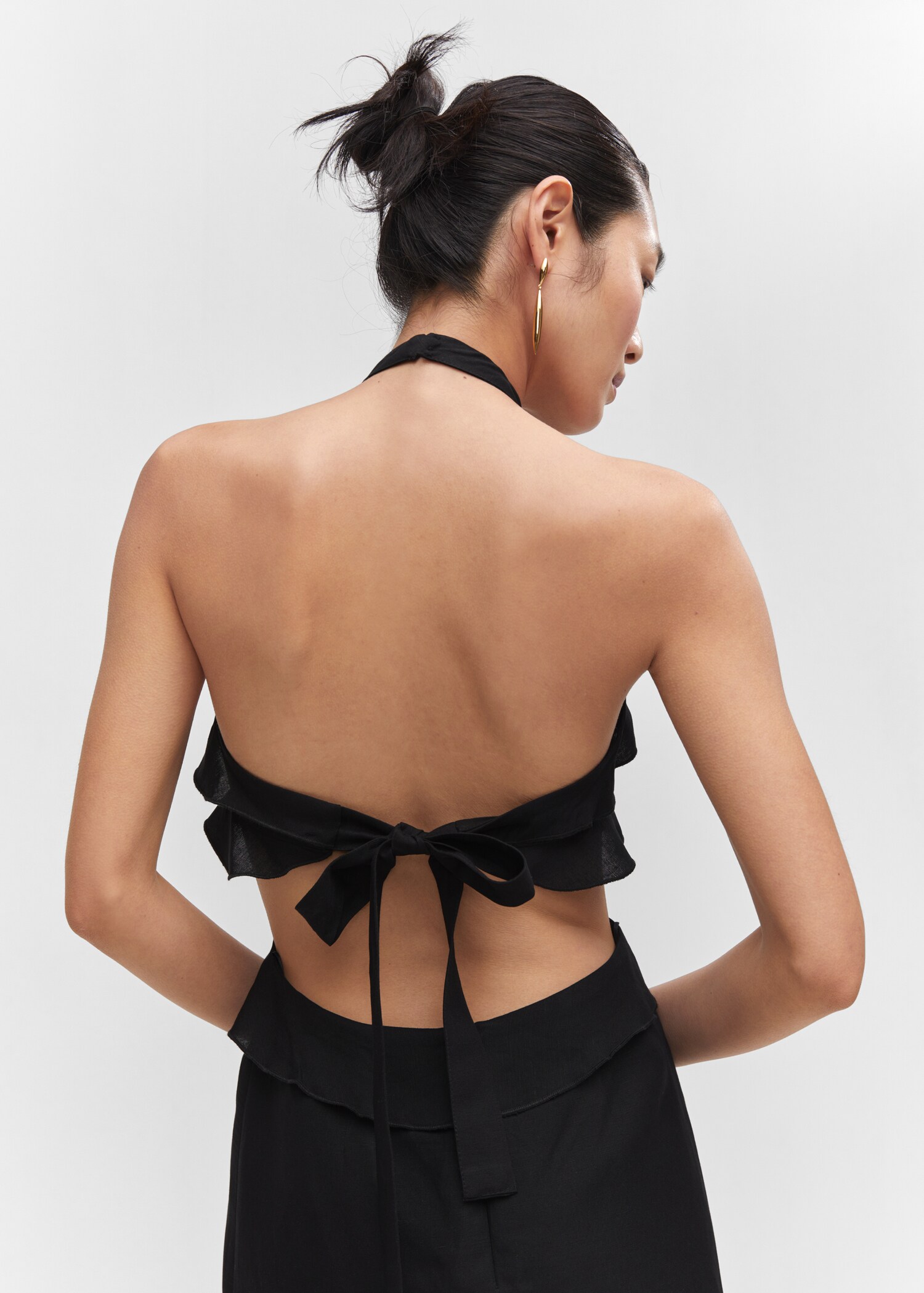 Cut-out linen-blend dress - Details of the article 6