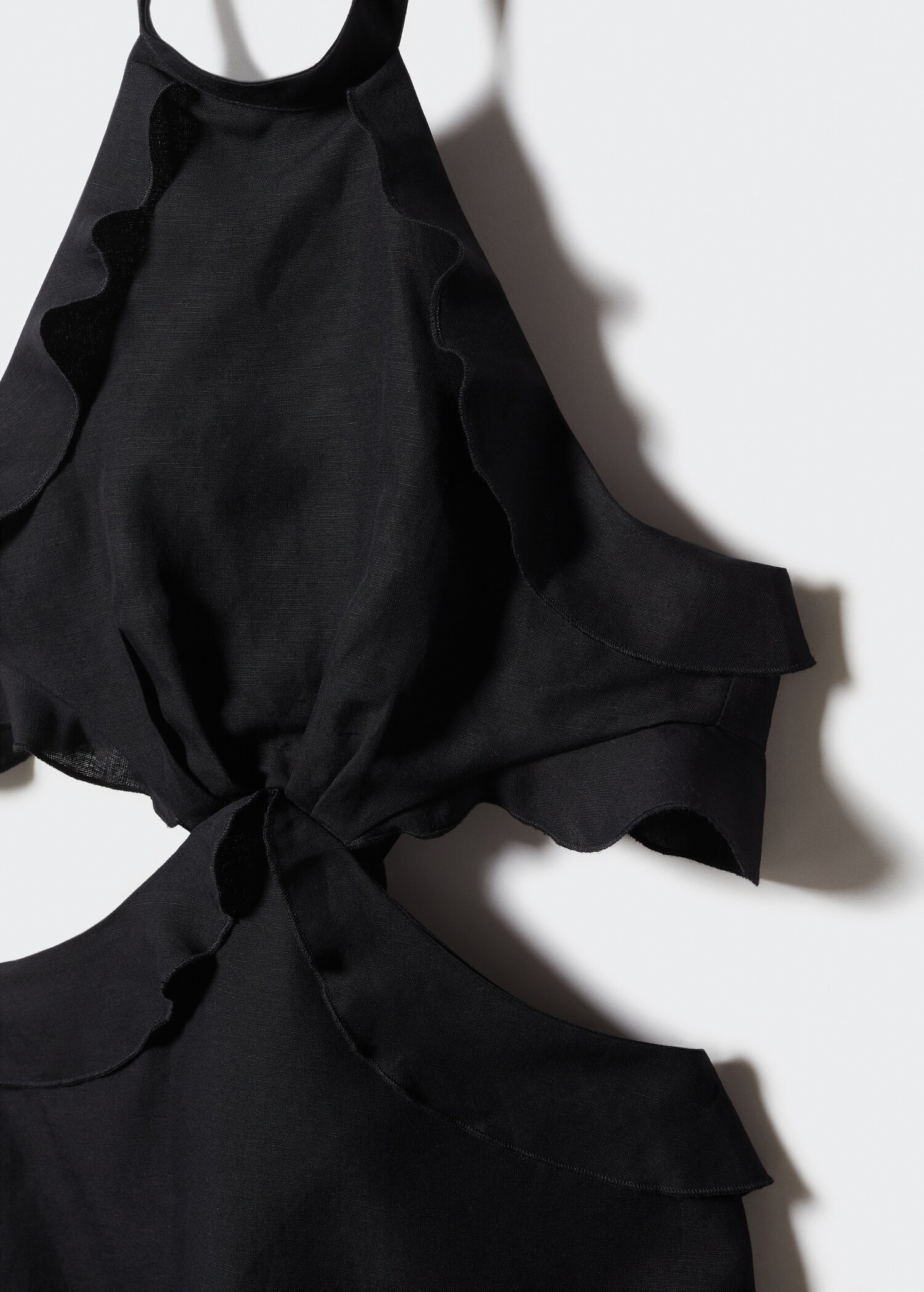 Cut-out linen-blend dress - Details of the article 8