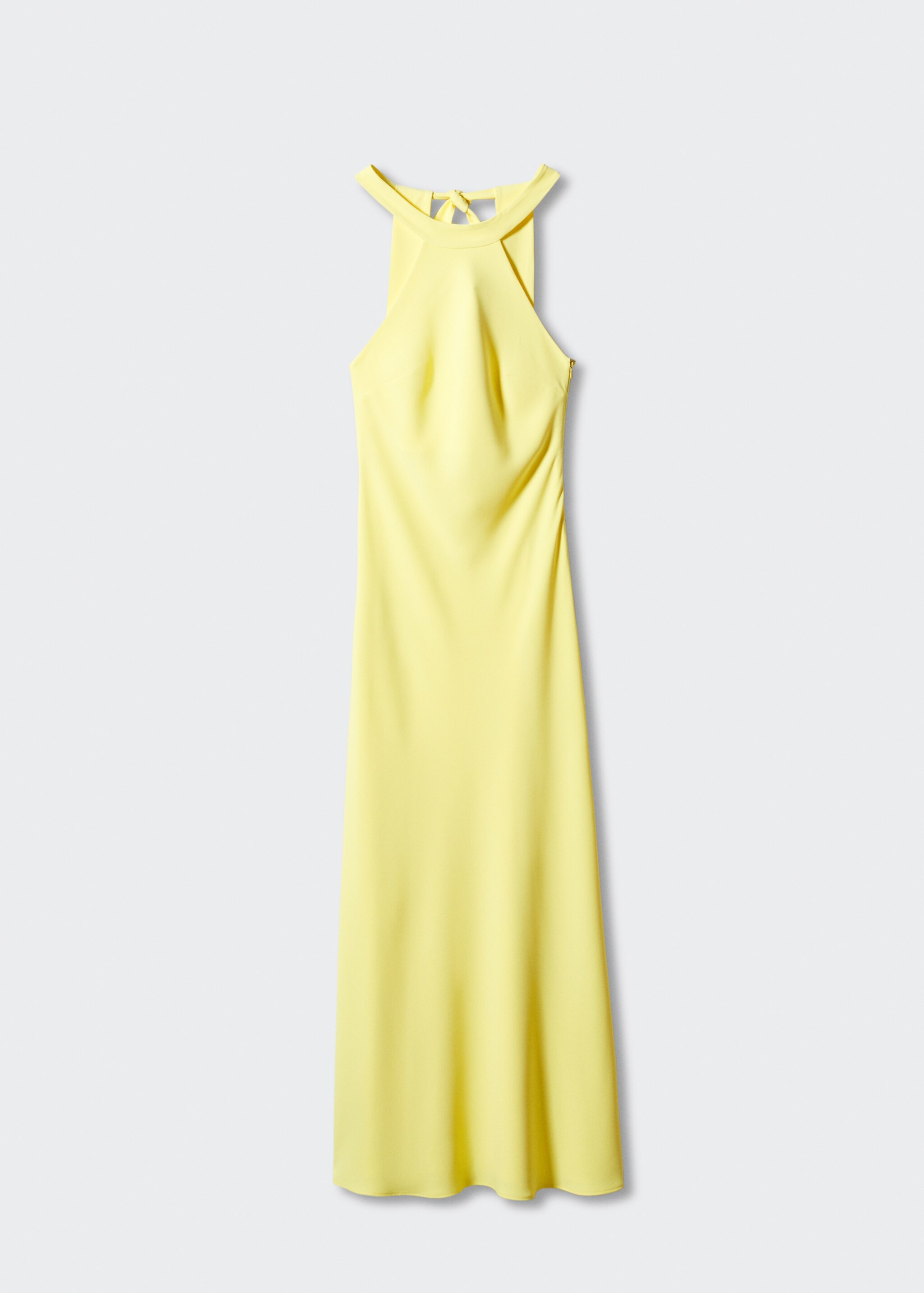 Halter-neck open-back dress - Article without model, Pastel Yellow. Ref: 57050461-00.