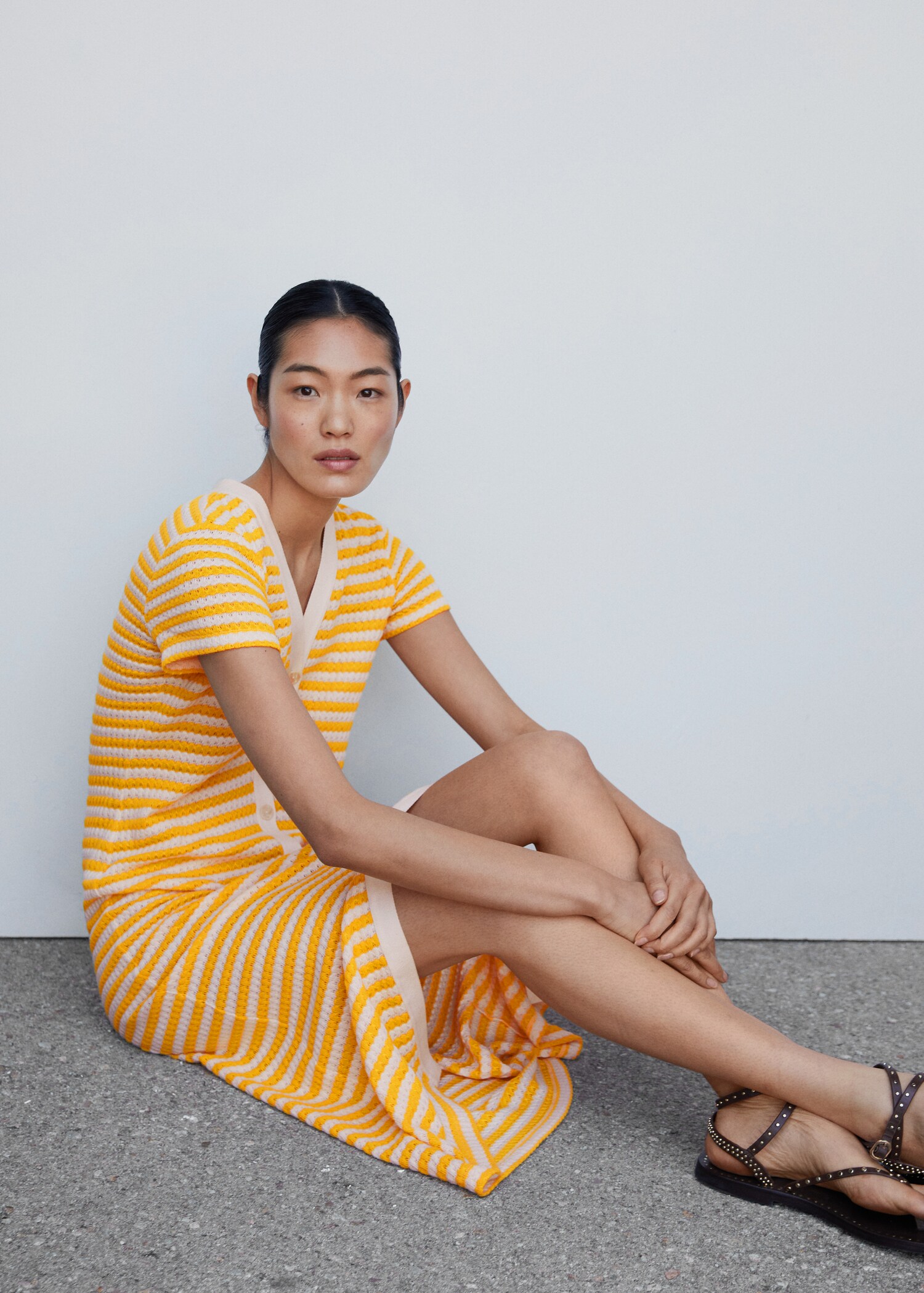 Striped jersey dress - Details of the article 2