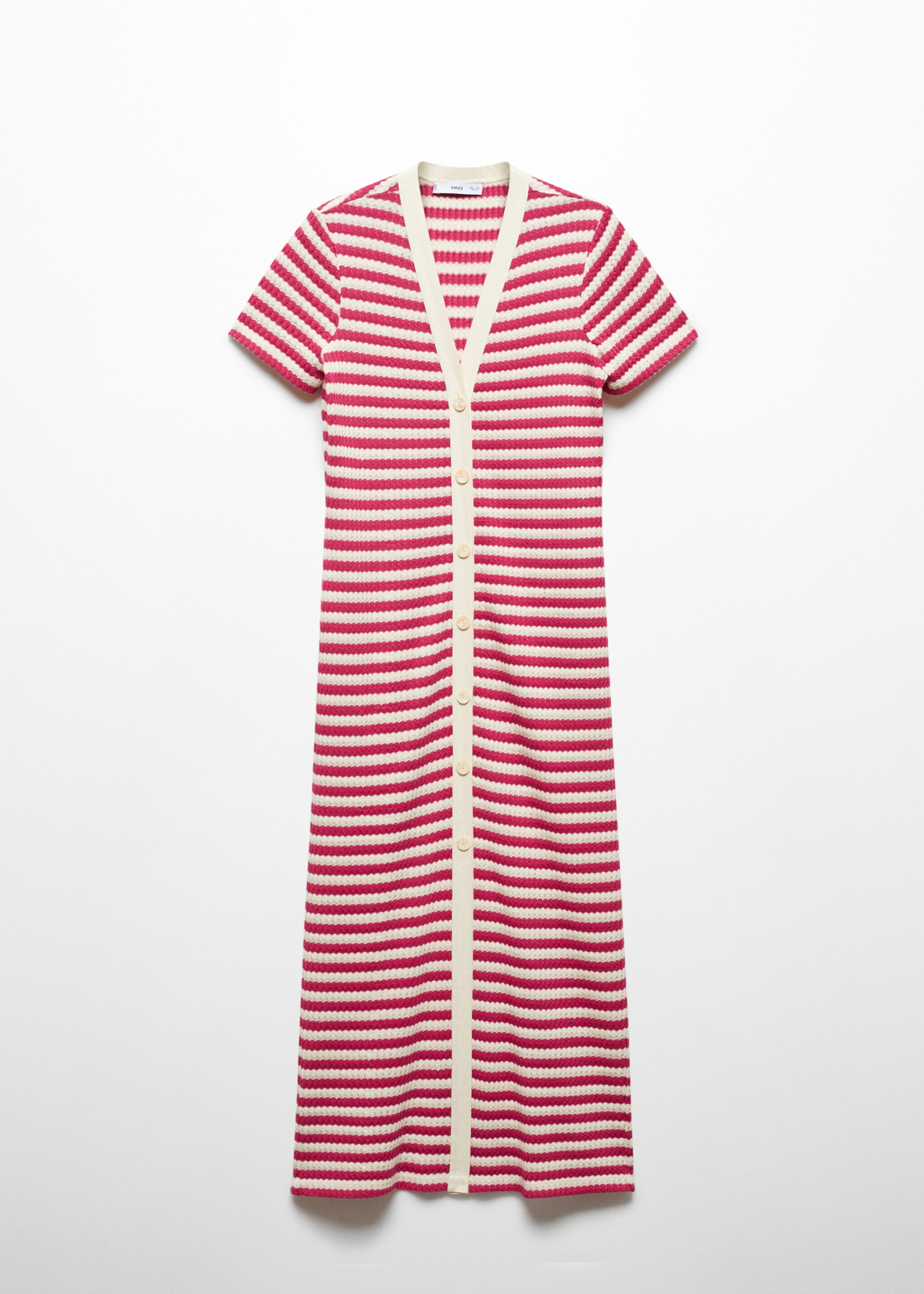 Striped jersey dress - Article without model, Fuchsia. Ref: 57050464-00.