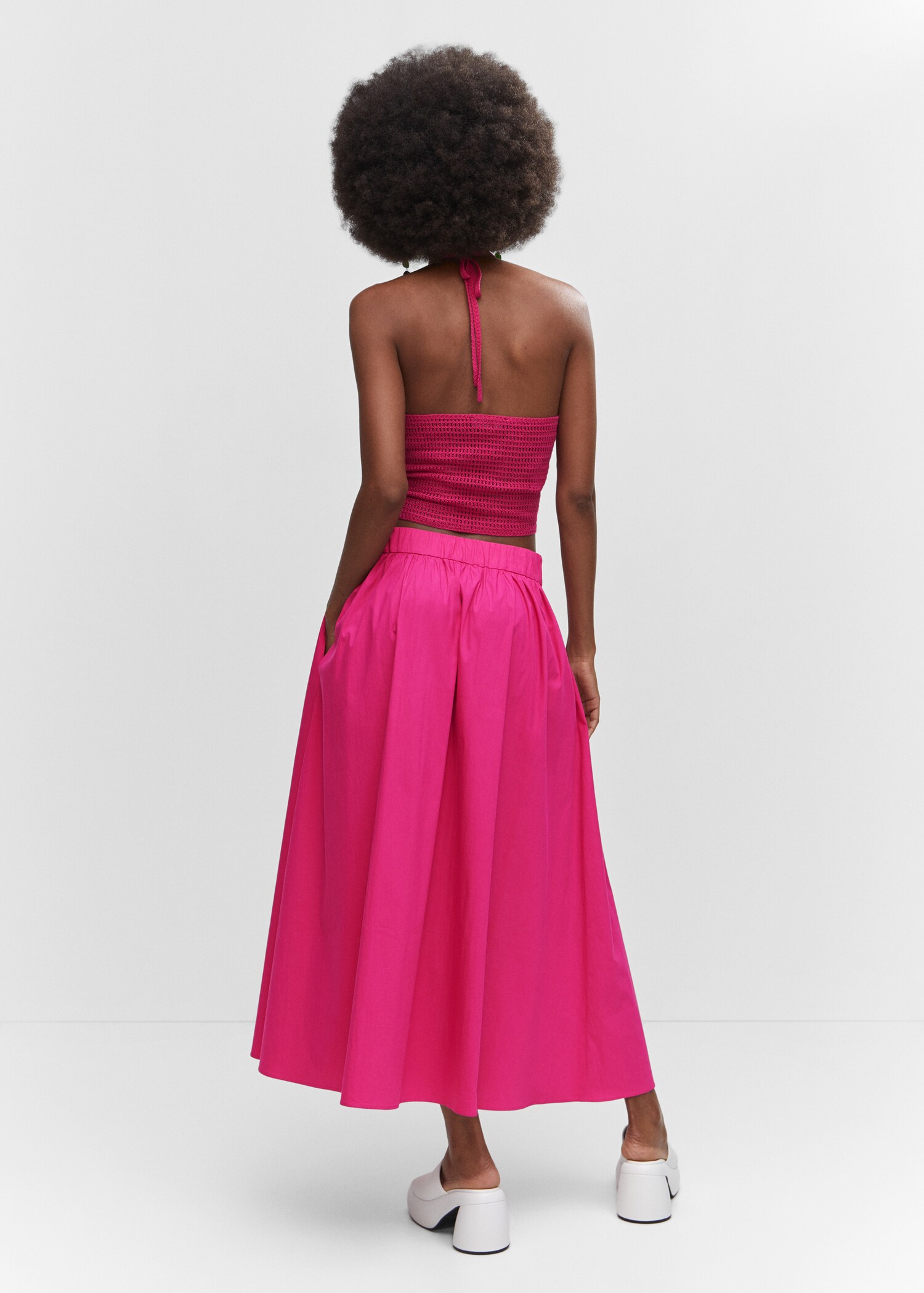 Pleat detail long skirt - Reverse of the article