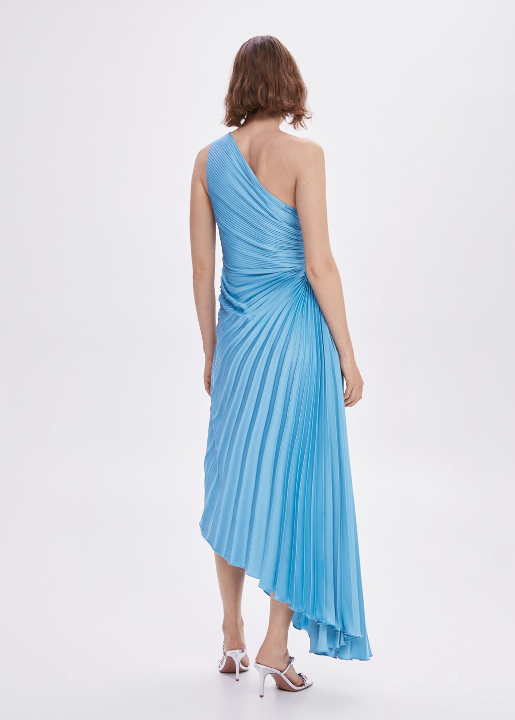 Asymmetrical pleated dress - Women | MANGO OUTLET USA